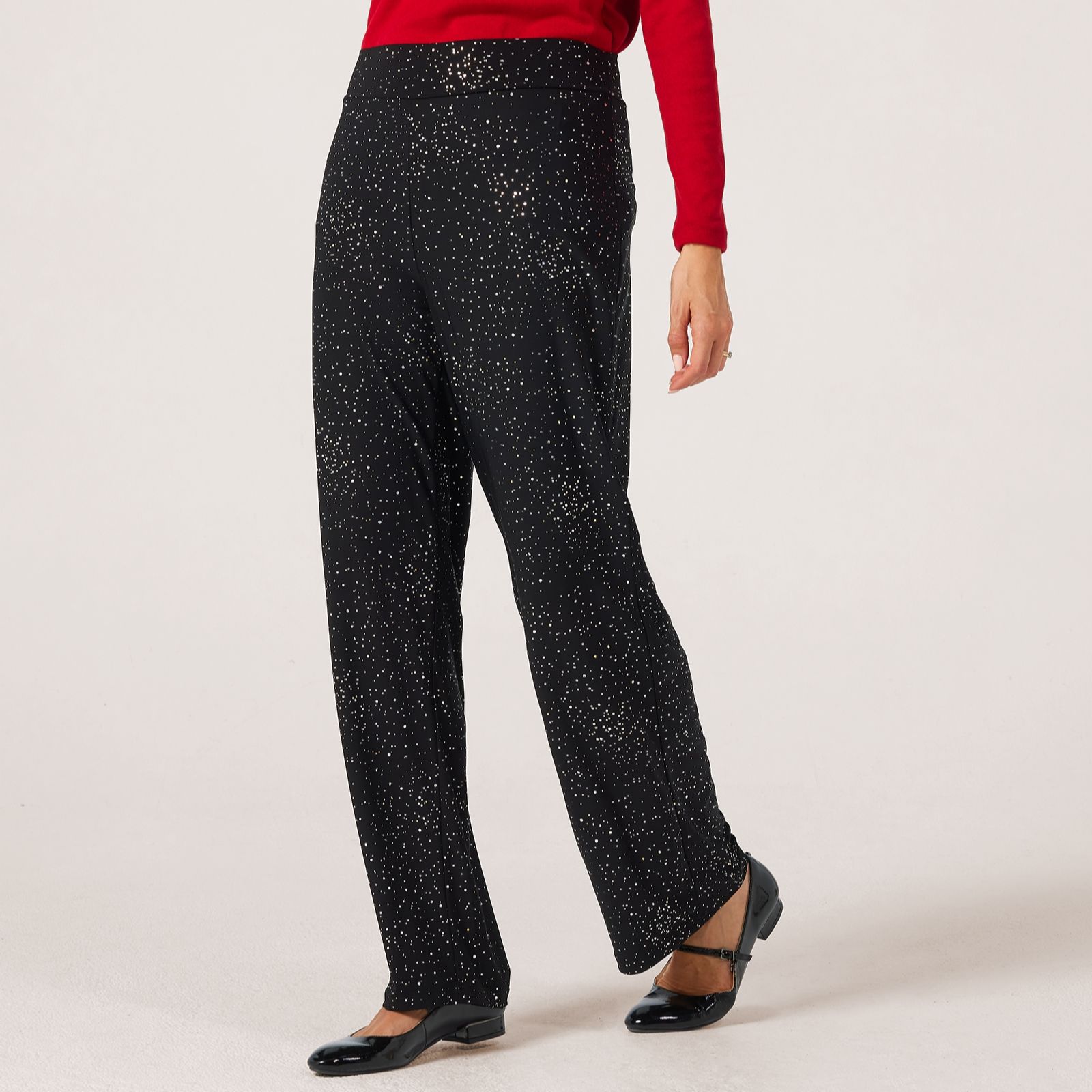Kim & Co Foil Brazil Jersey Dazzle Straight Leg Standard Trousers