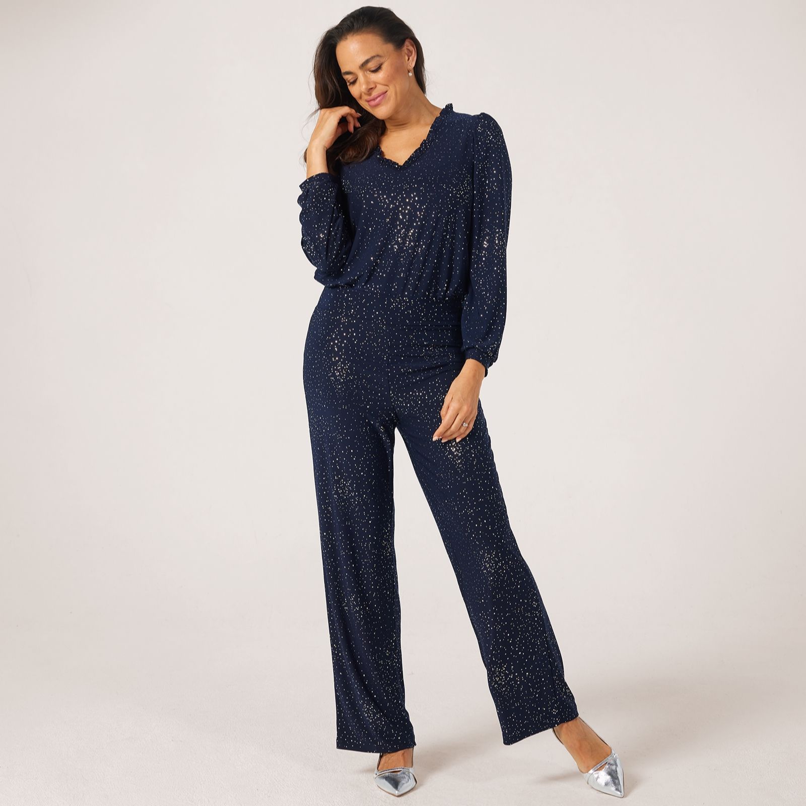 Kim & Co Foil Brazil Jersey Dazzle Straight Leg Standard Trousers