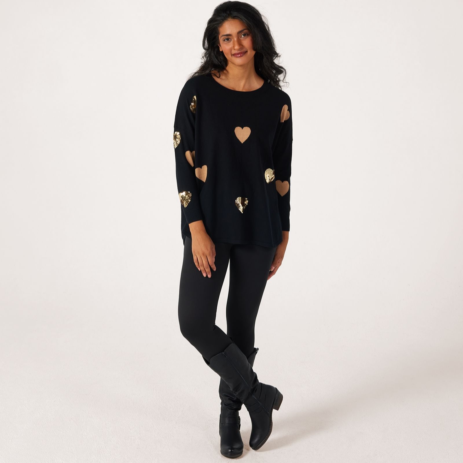 Qvc Sweater With Hearts On Elbows Heart Elbow Patch Sweatshirt Top