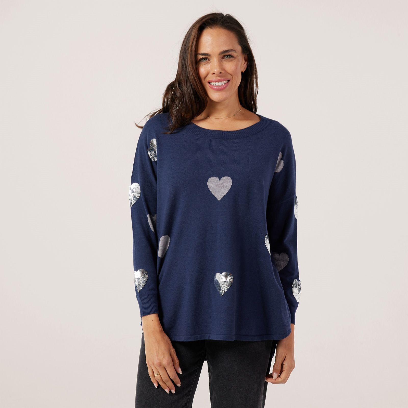Frank Usher Heart & Sequins Knit Jumper