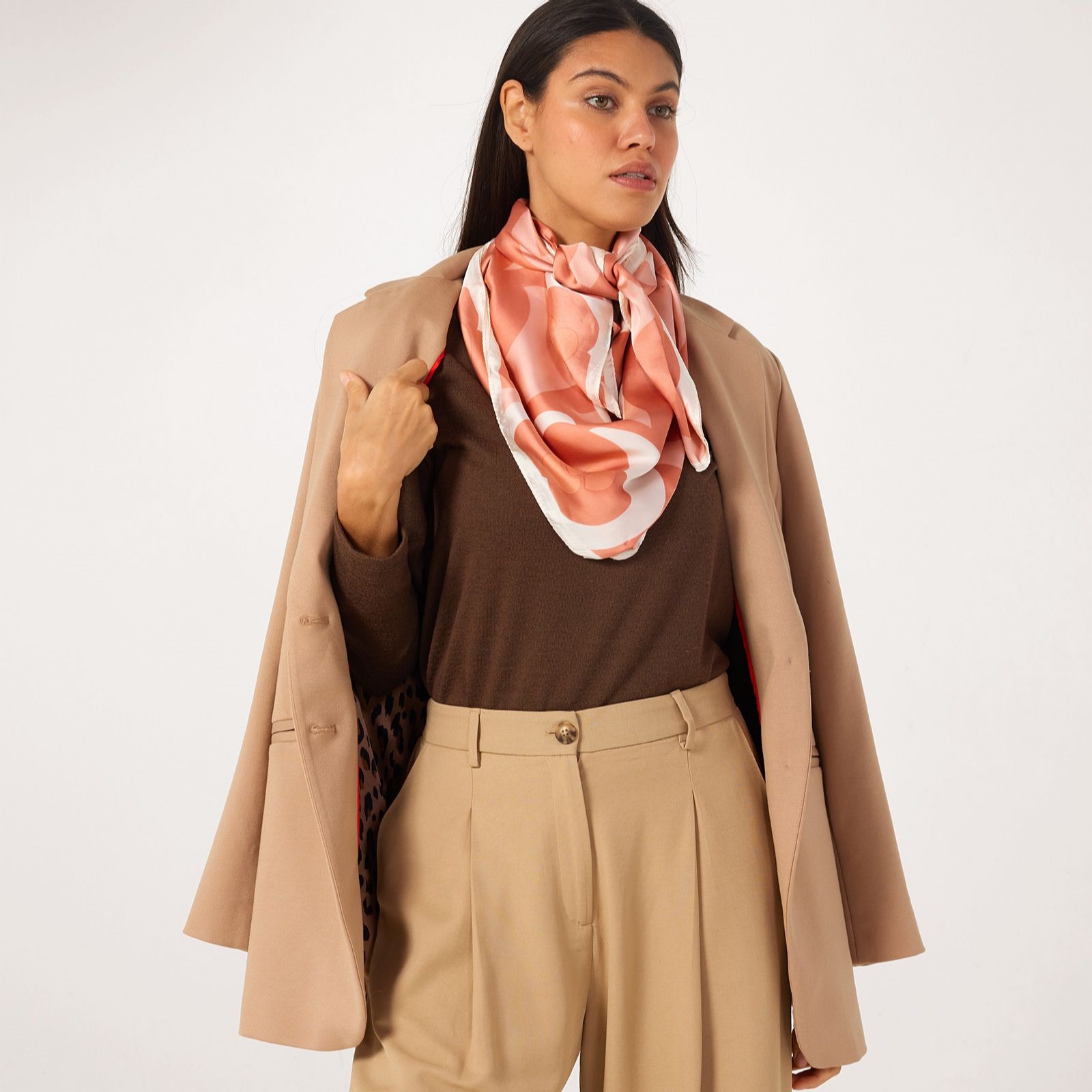 Frank Usher Tonal Floral Satin-Feel Scarf