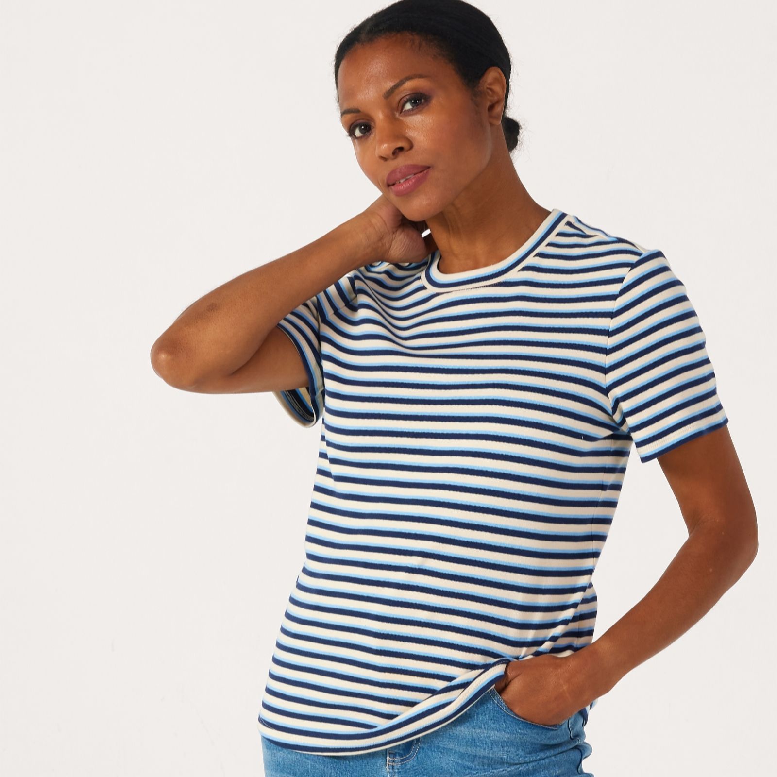 Ben de Lisi Striped Crew Neck T-Shirt