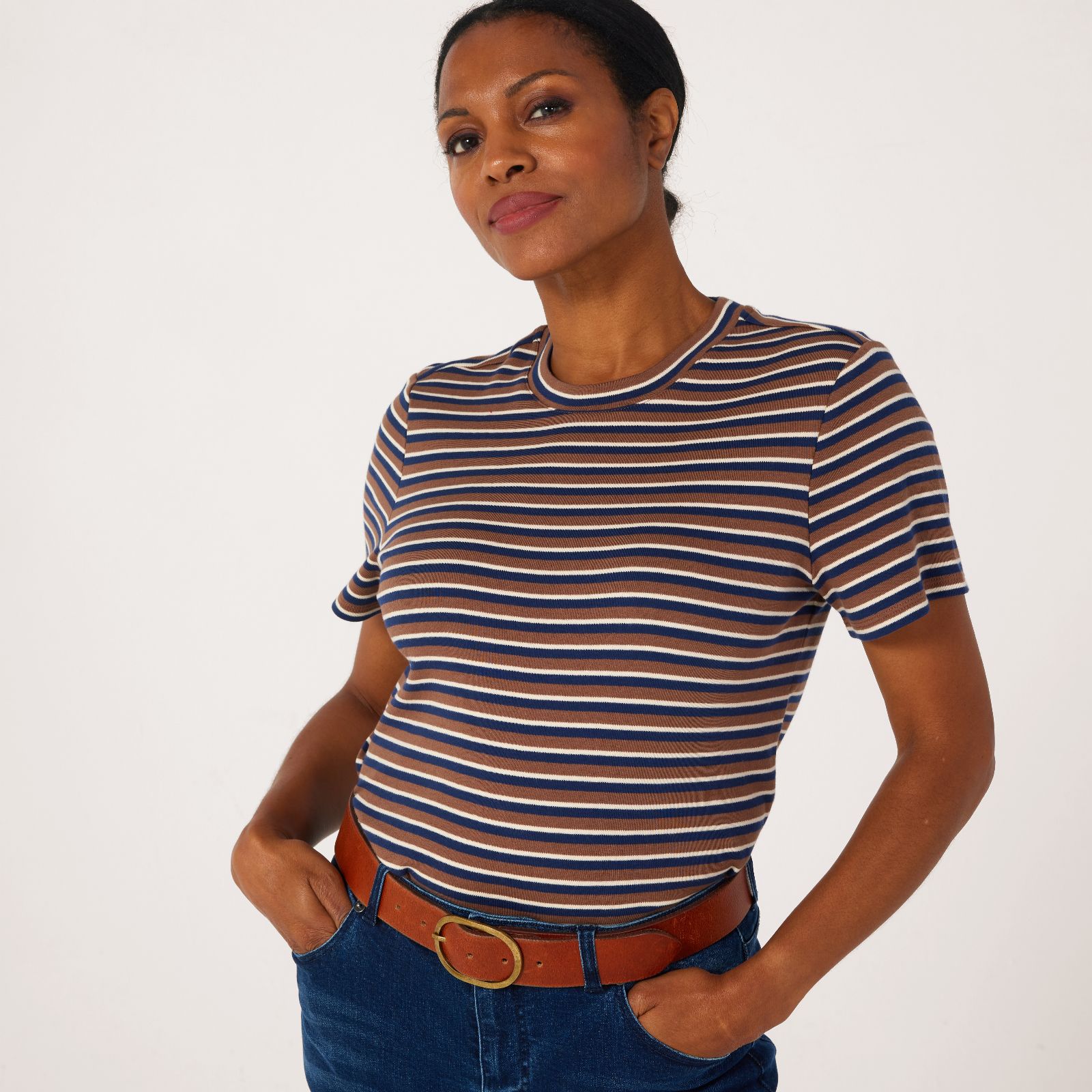 Ben de Lisi Striped Crew Neck T-Shirt