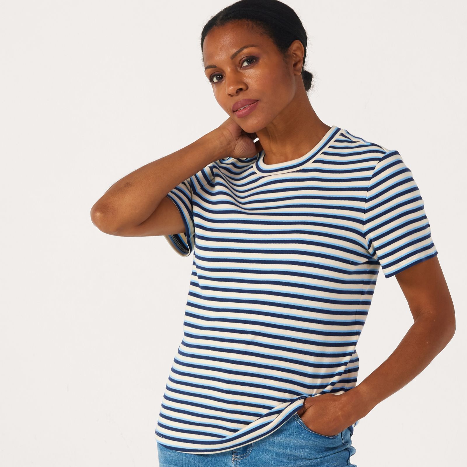 Ben de Lisi Striped Crew Neck T-Shirt