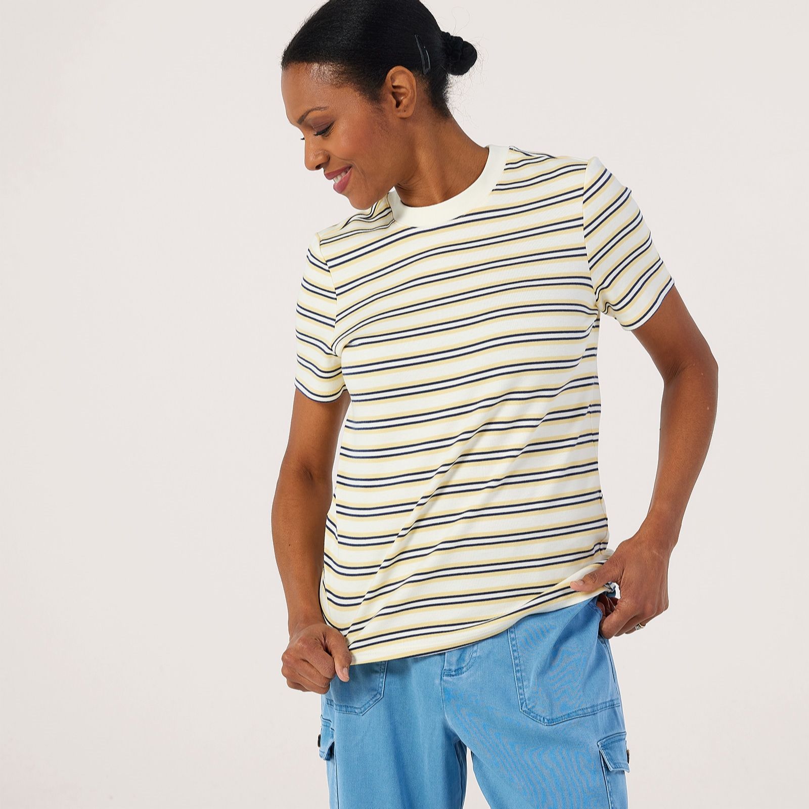 Ben de Lisi Striped Crew Neck T-Shirt