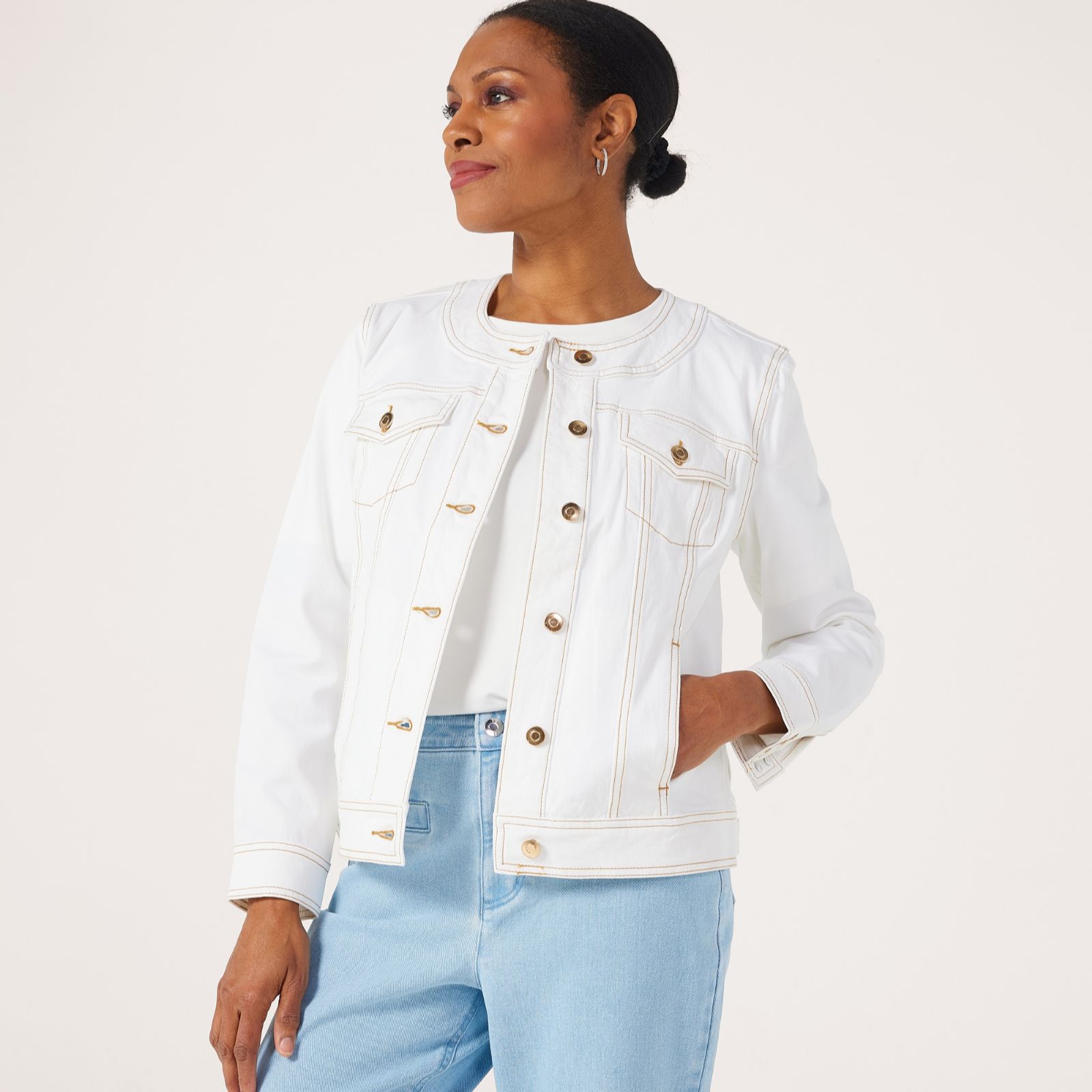 Ruth Langsford Collarless Cotton Rich Jacket