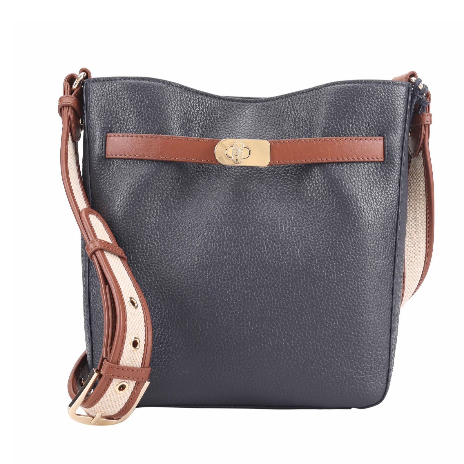 Paul Costelloe Leather Buckle Messenger Bag