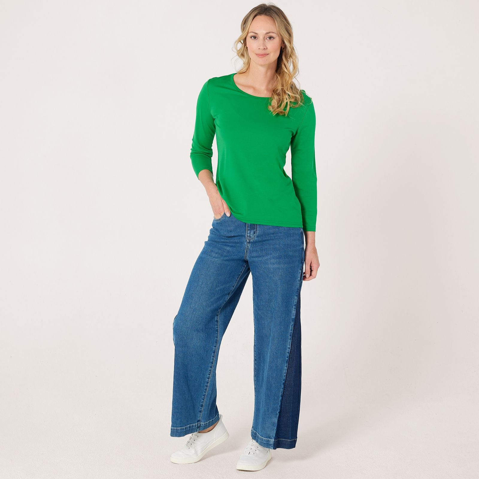 Malissa J 3/4 Sleeve Jersey Top