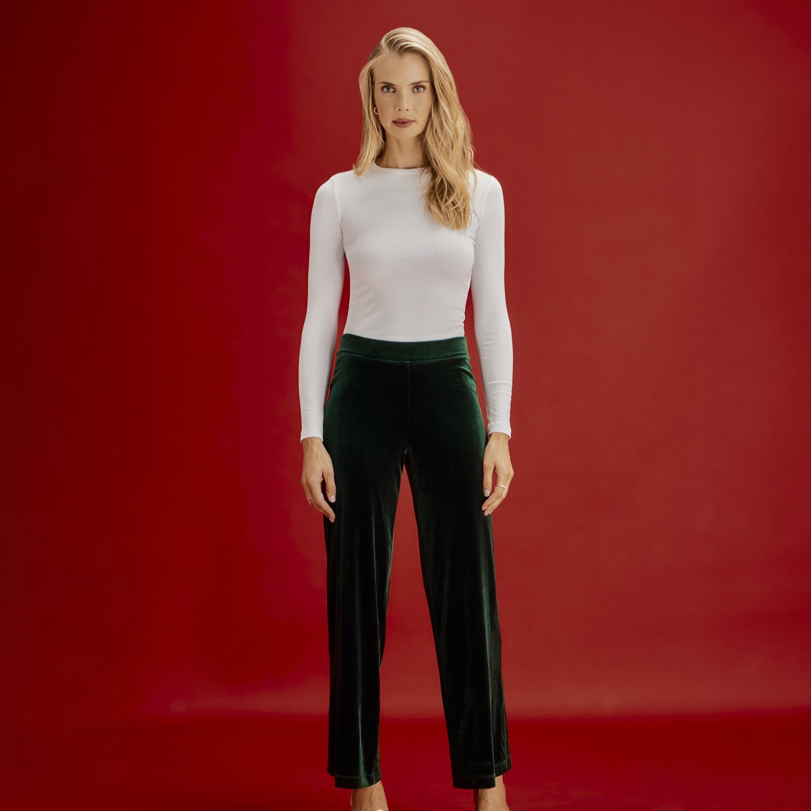 Finery London Kenzie Stretch Velvet Trouser Standard