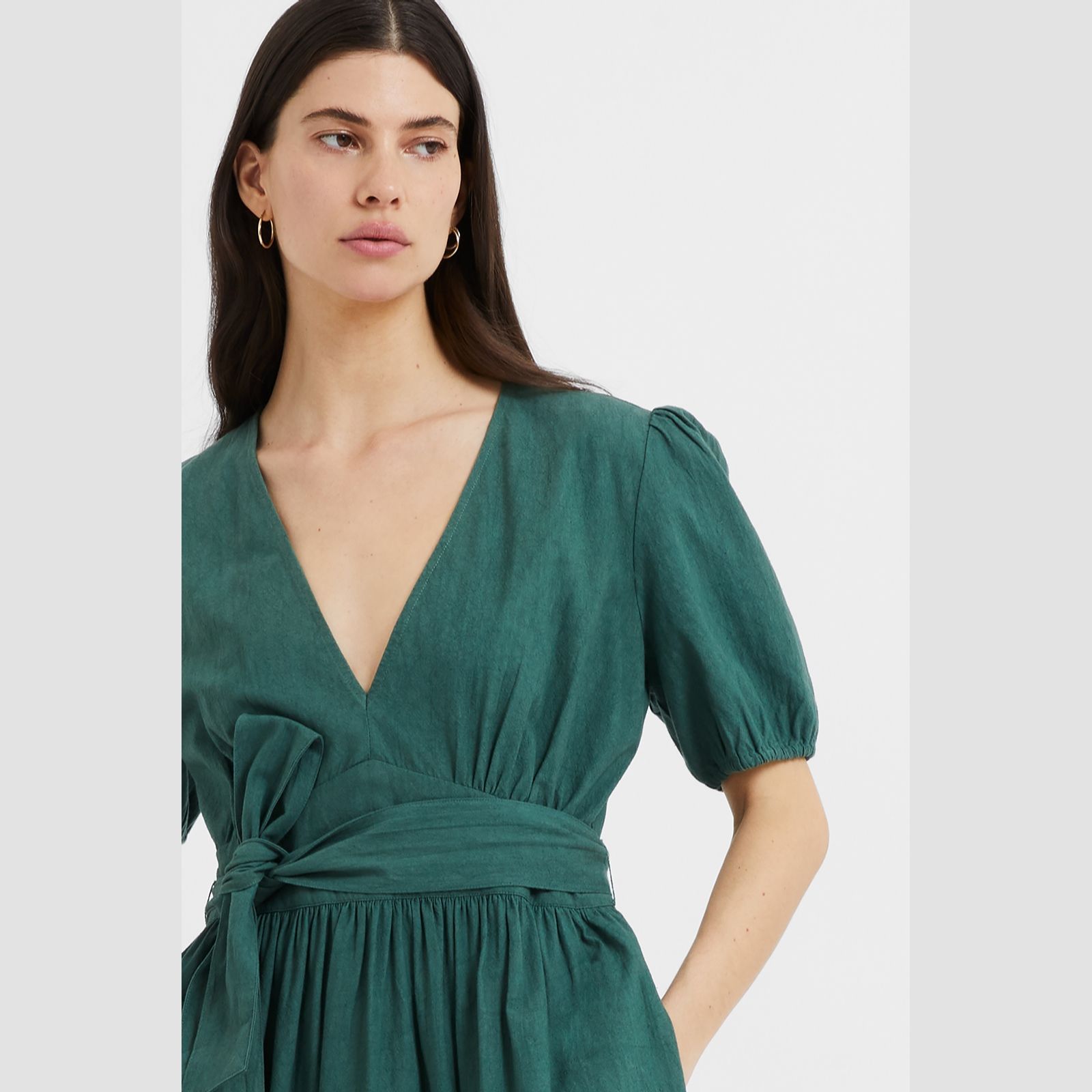 Great Plains Crinkle Cotton V Neck Dress - QVC UK