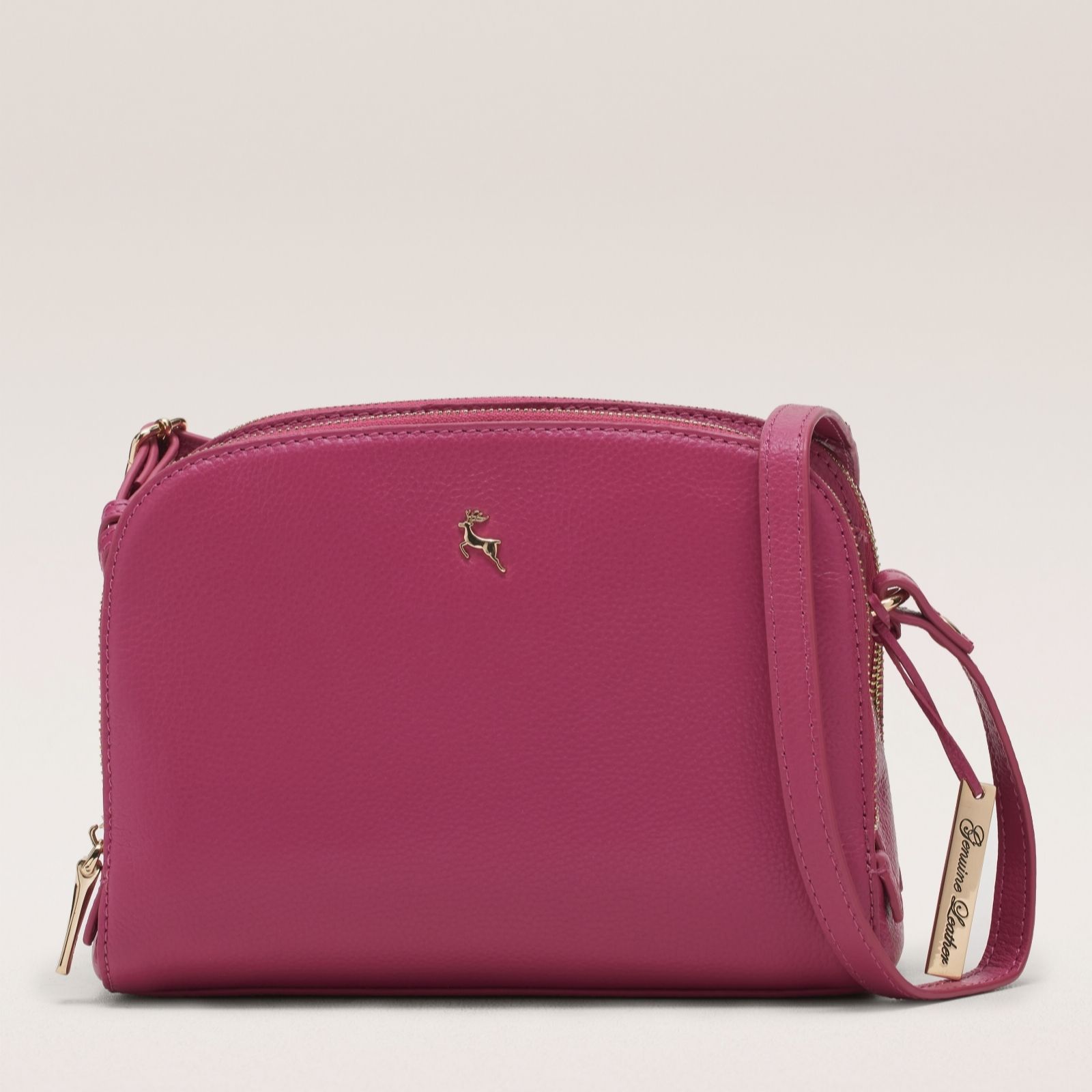 Outlet Ashwood Double Compartment Leather Crossbody Bag