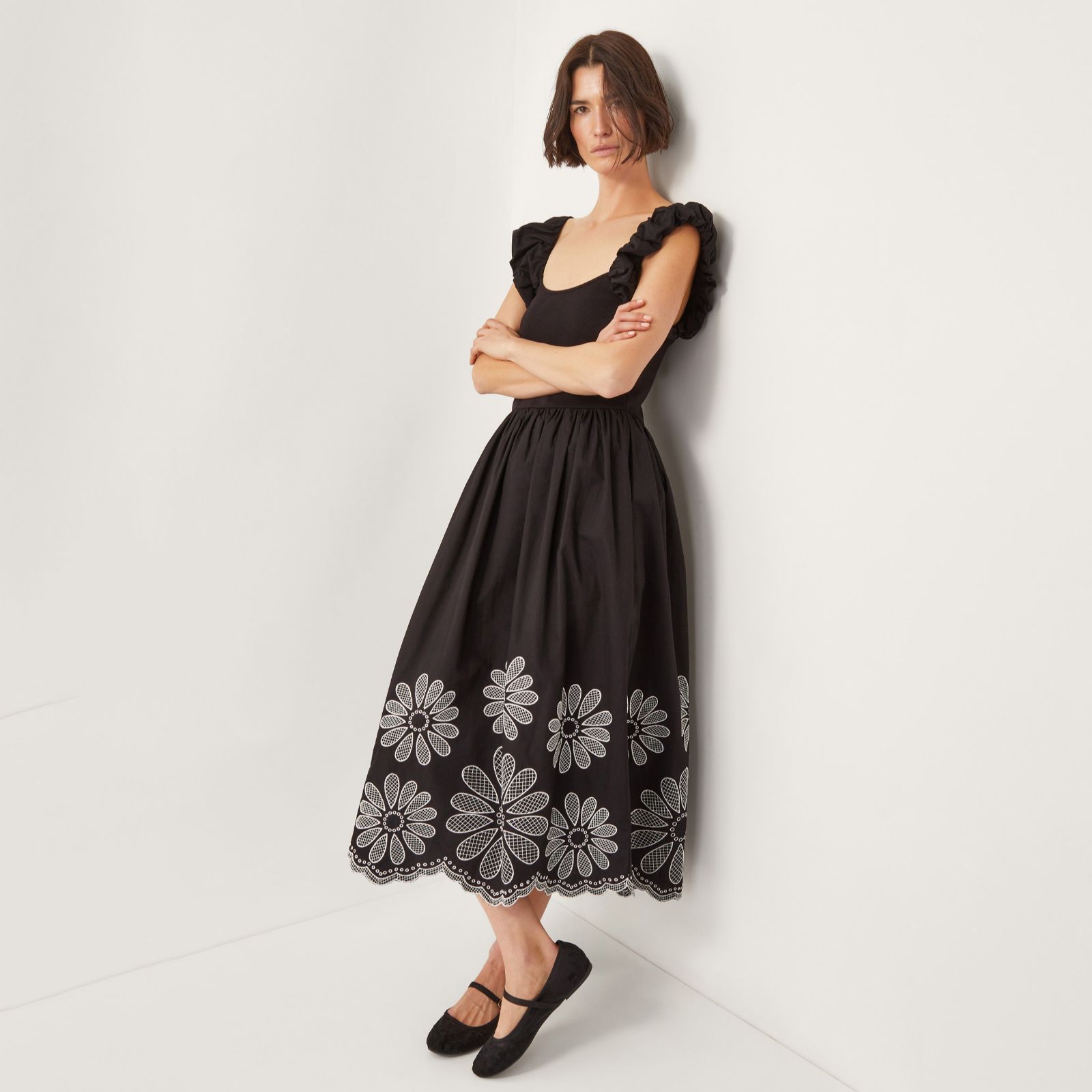 Monsoon Ella Embellished Fabric Mix Dress