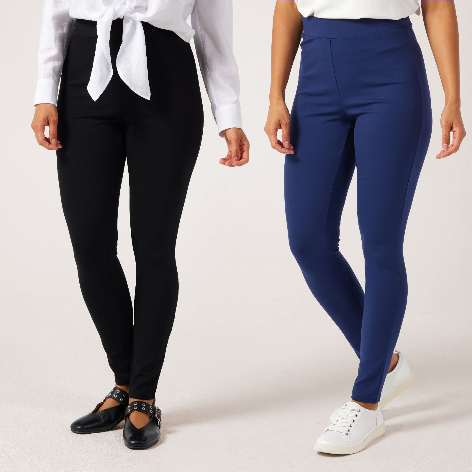 Denim & Co. 2 Pack Ponte Leggings