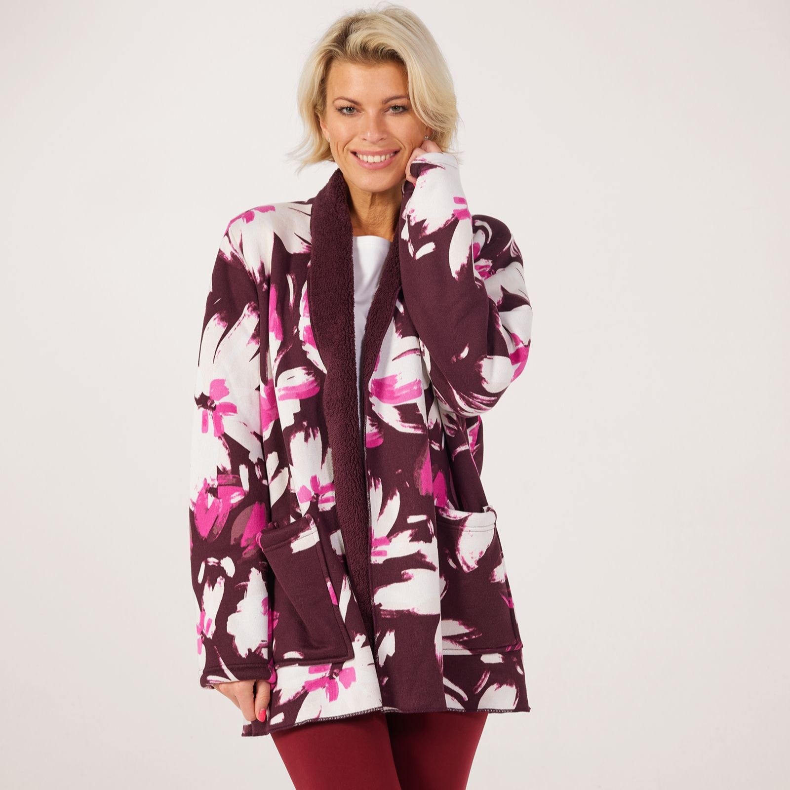 Carole Hochman Hacci Bonded Sherpa Cardi