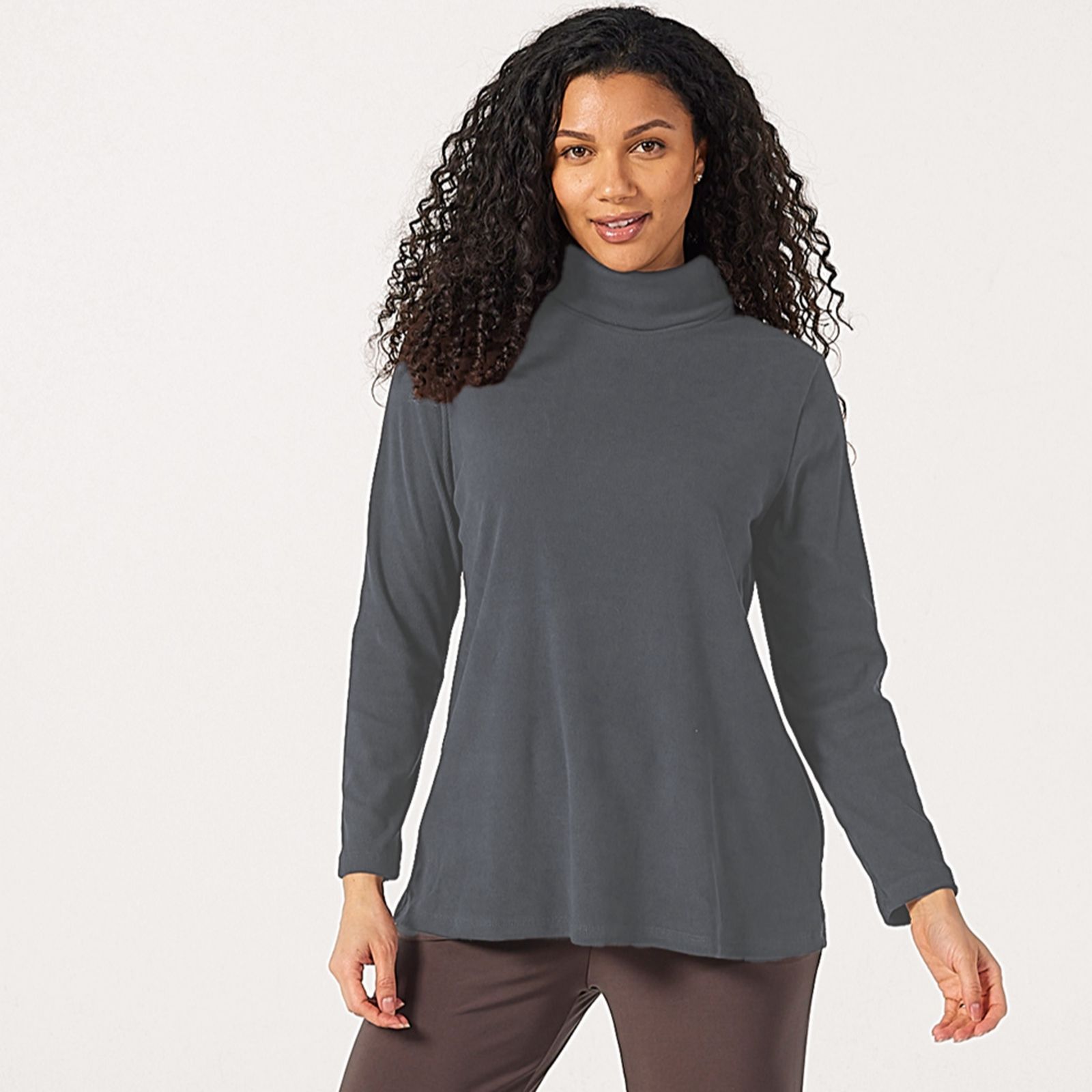 Kim & Co Soft Rib Knit Roll Neck Tunic