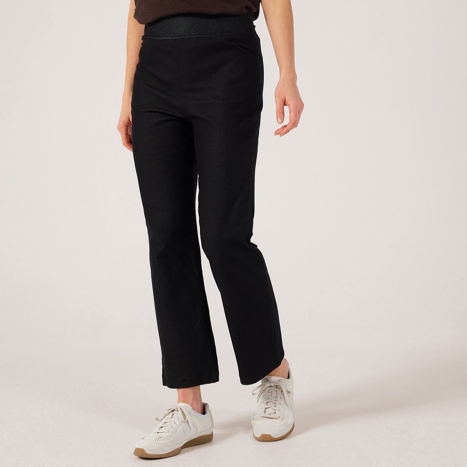 Kim & Co Deluxe Denim Knit Carla Mini Flare Petite Trousers