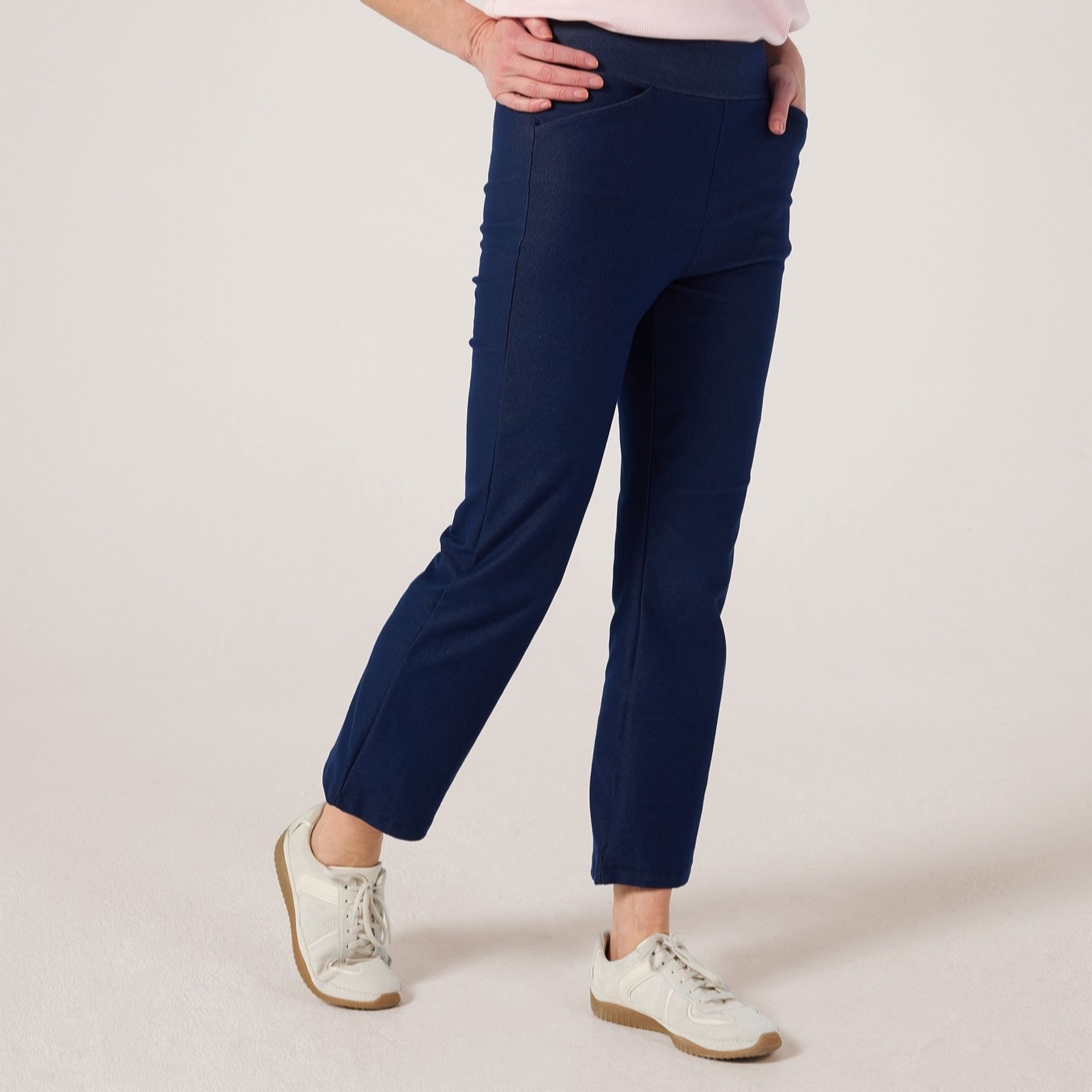 Kim & Co Deluxe Denim Knit Carla Mini Flare Petite Trousers