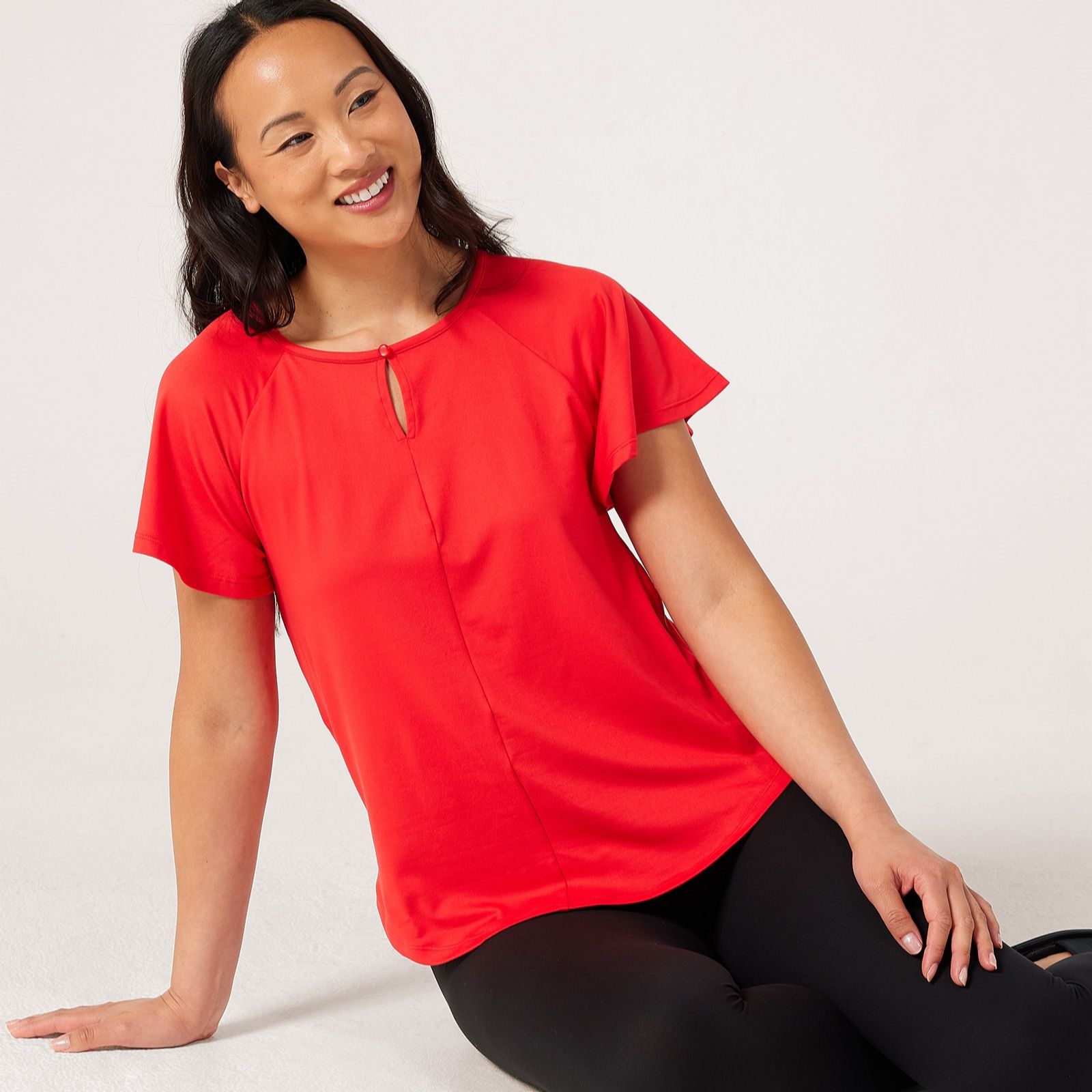Cuddl Duds Flexwear Keyhole Tee