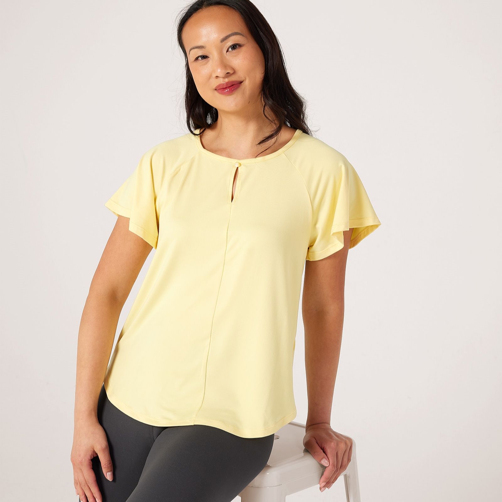 Cuddl Duds Flexwear Keyhole Tee