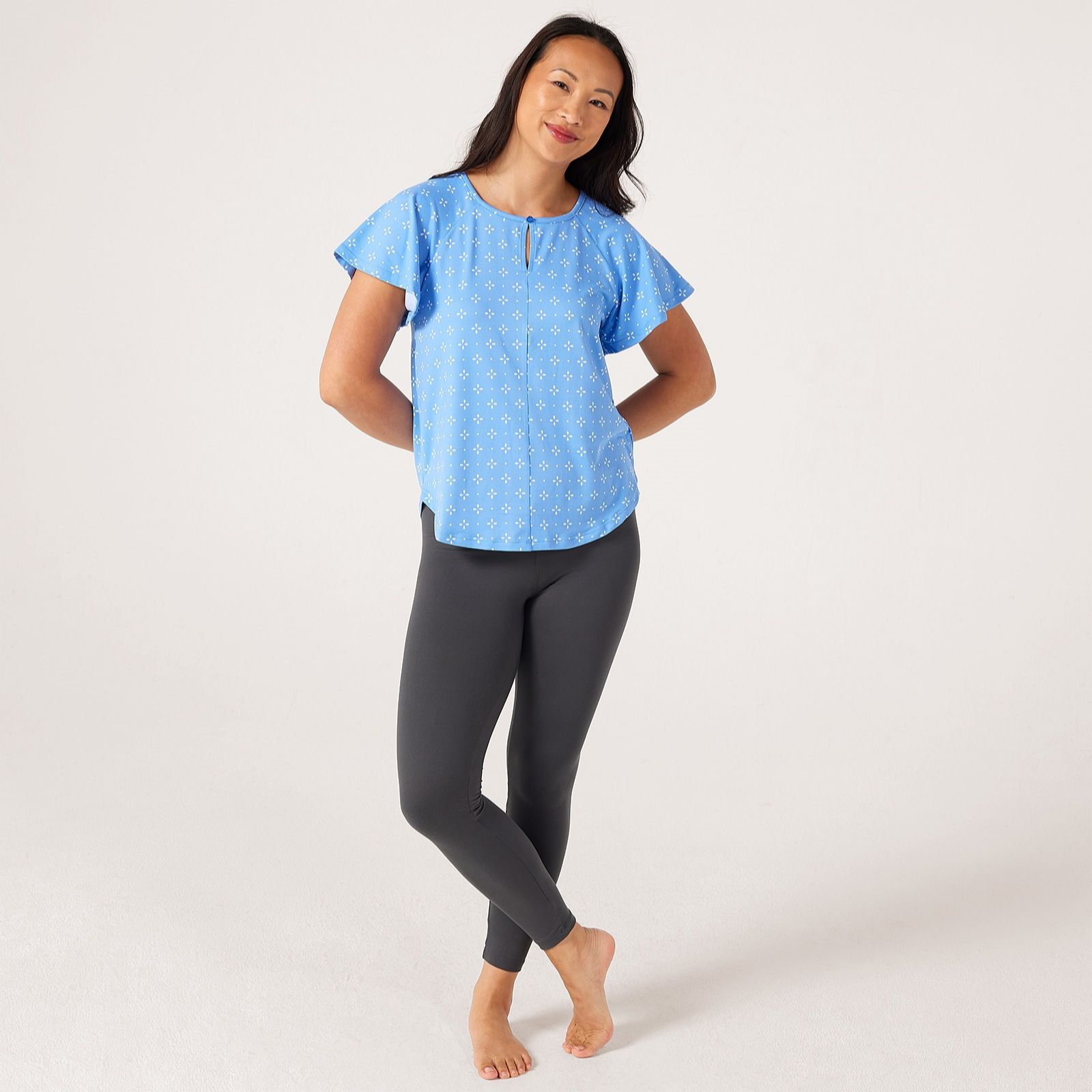 Cuddl Duds Flexwear Keyhole Tee