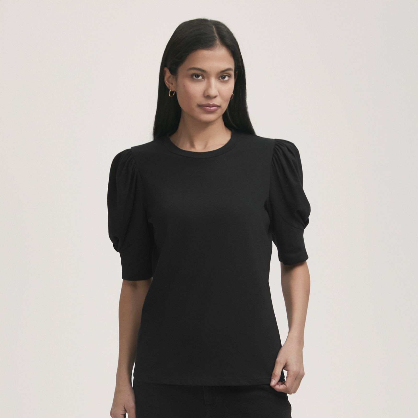Finery Oriel Jersey Top with Puff Sleeves