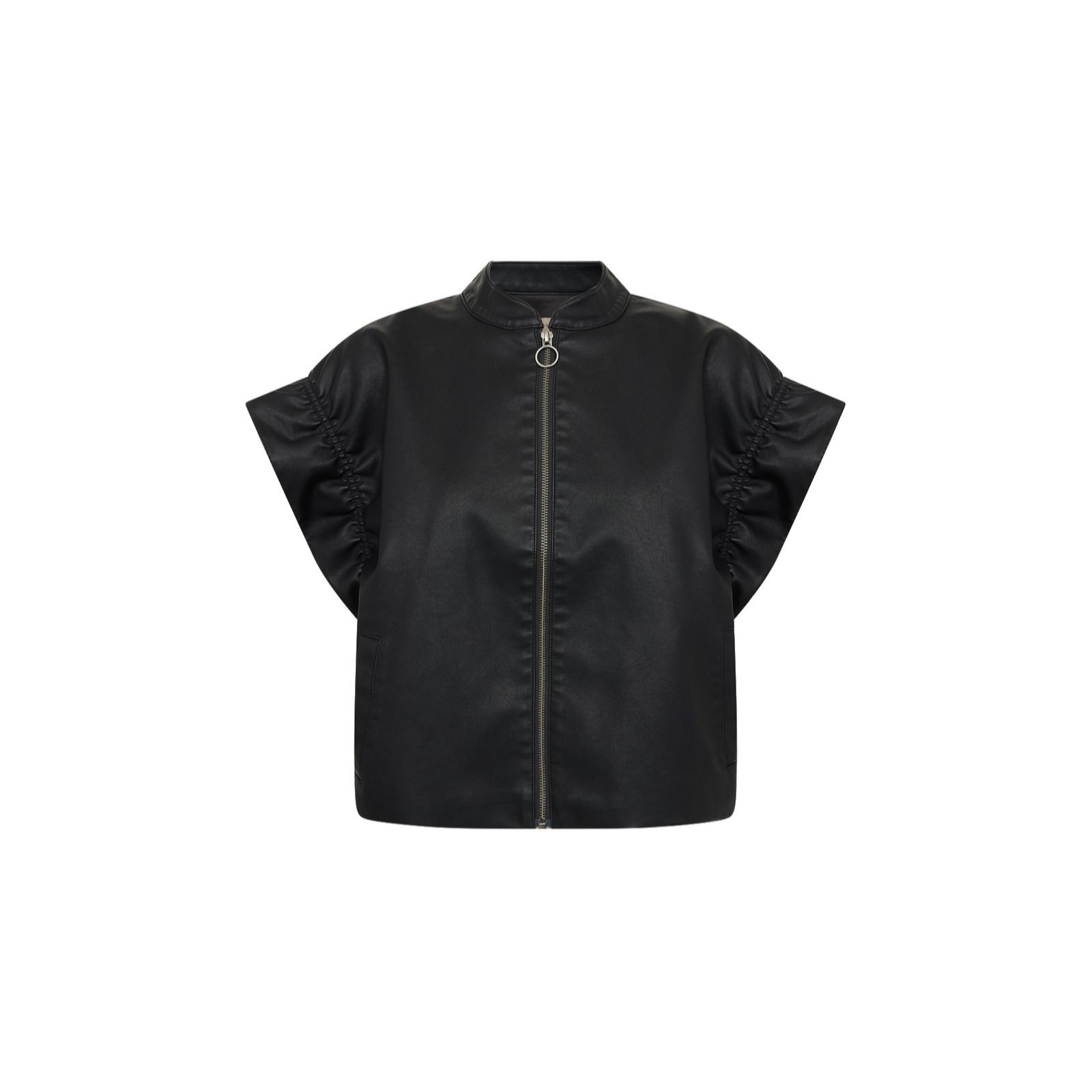 SOYACONCEPT Gunilla Zip through Faux Leather Waistcoat