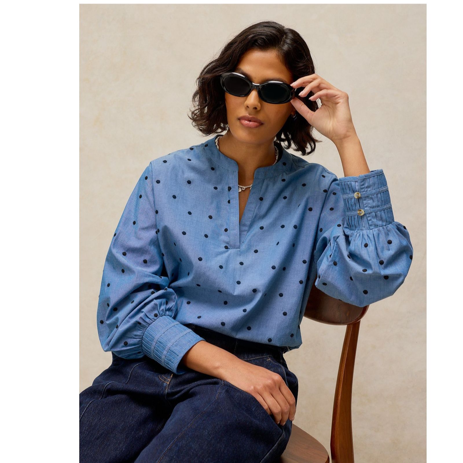White Stuff Raya Pop Over Shirt