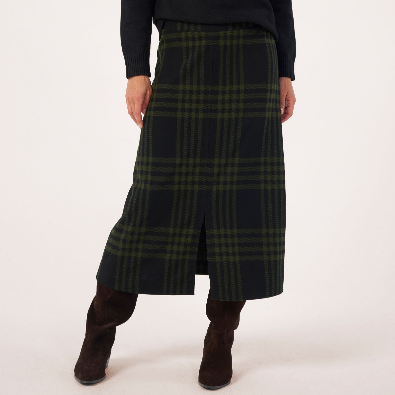 Denim & Co. Checked Skirt