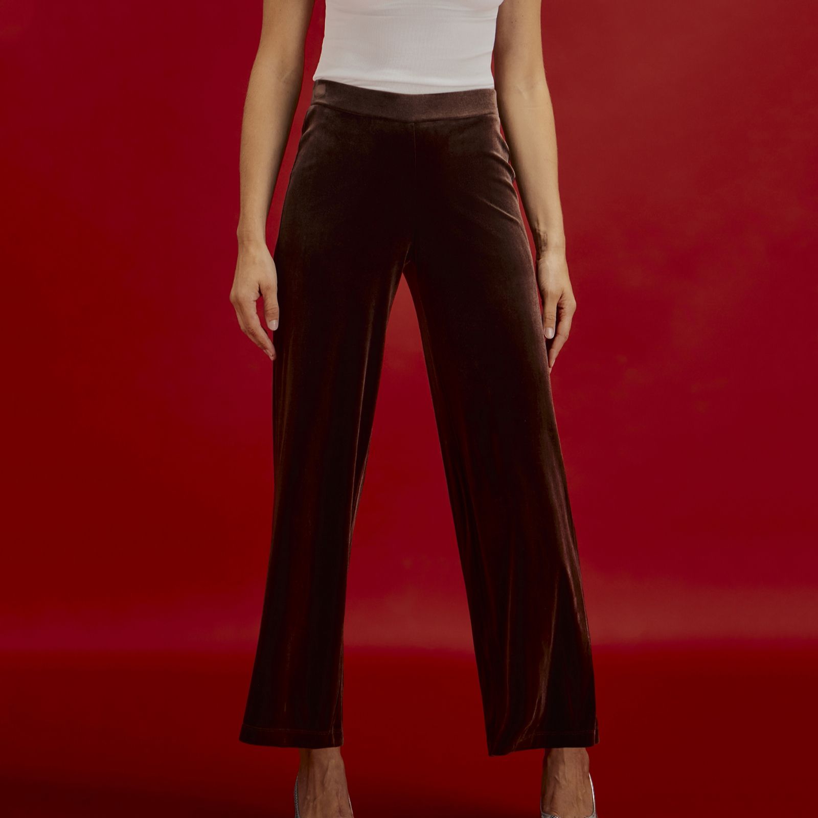 Finery London Kenzie Stretch Velvet Trouser Petite