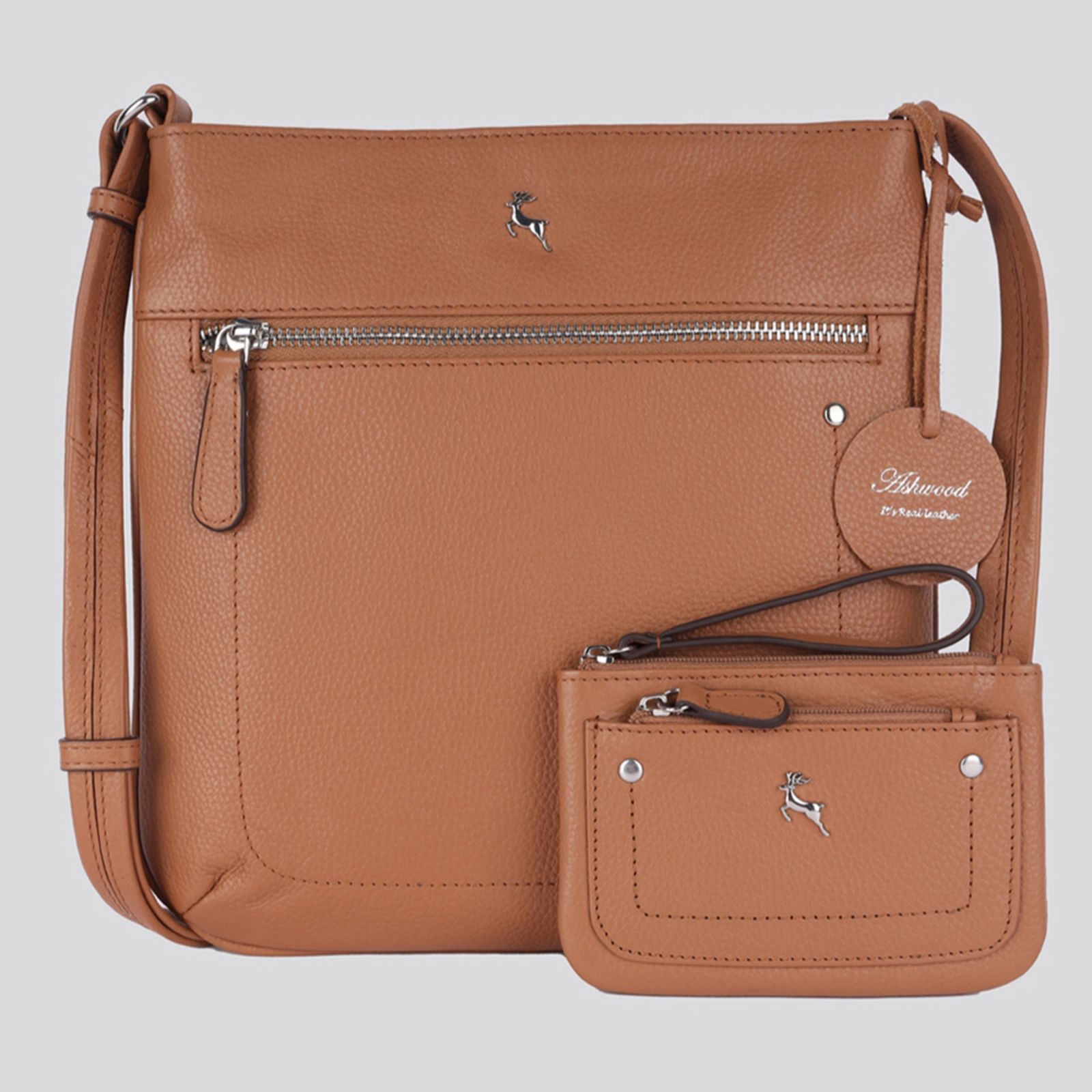 Outlet Ashwood Leather Crossbody Bag and Purse Set