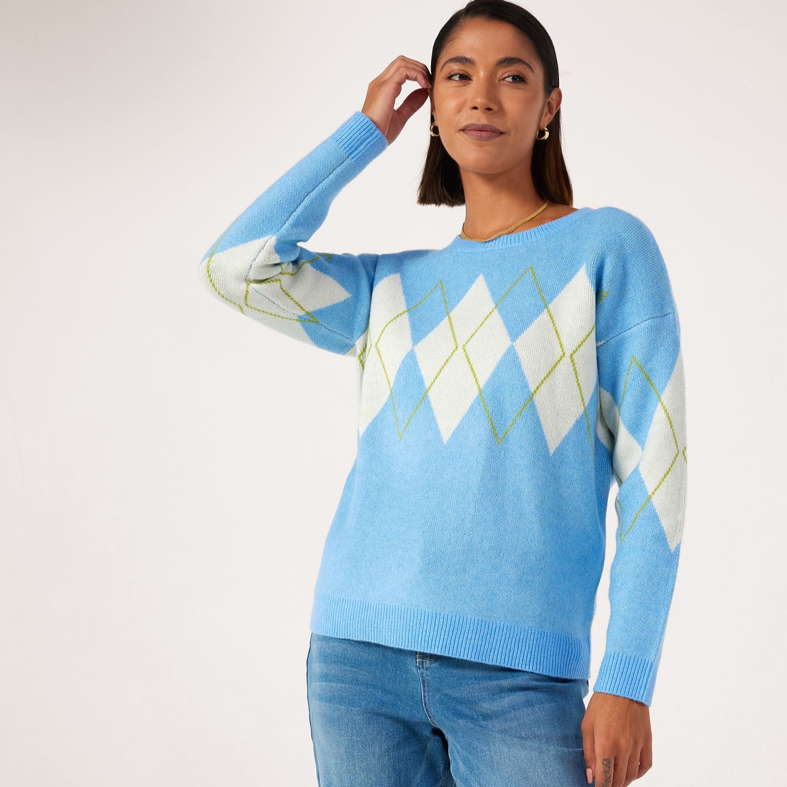 Ben de Lisi Argyle Knitted Jumper
