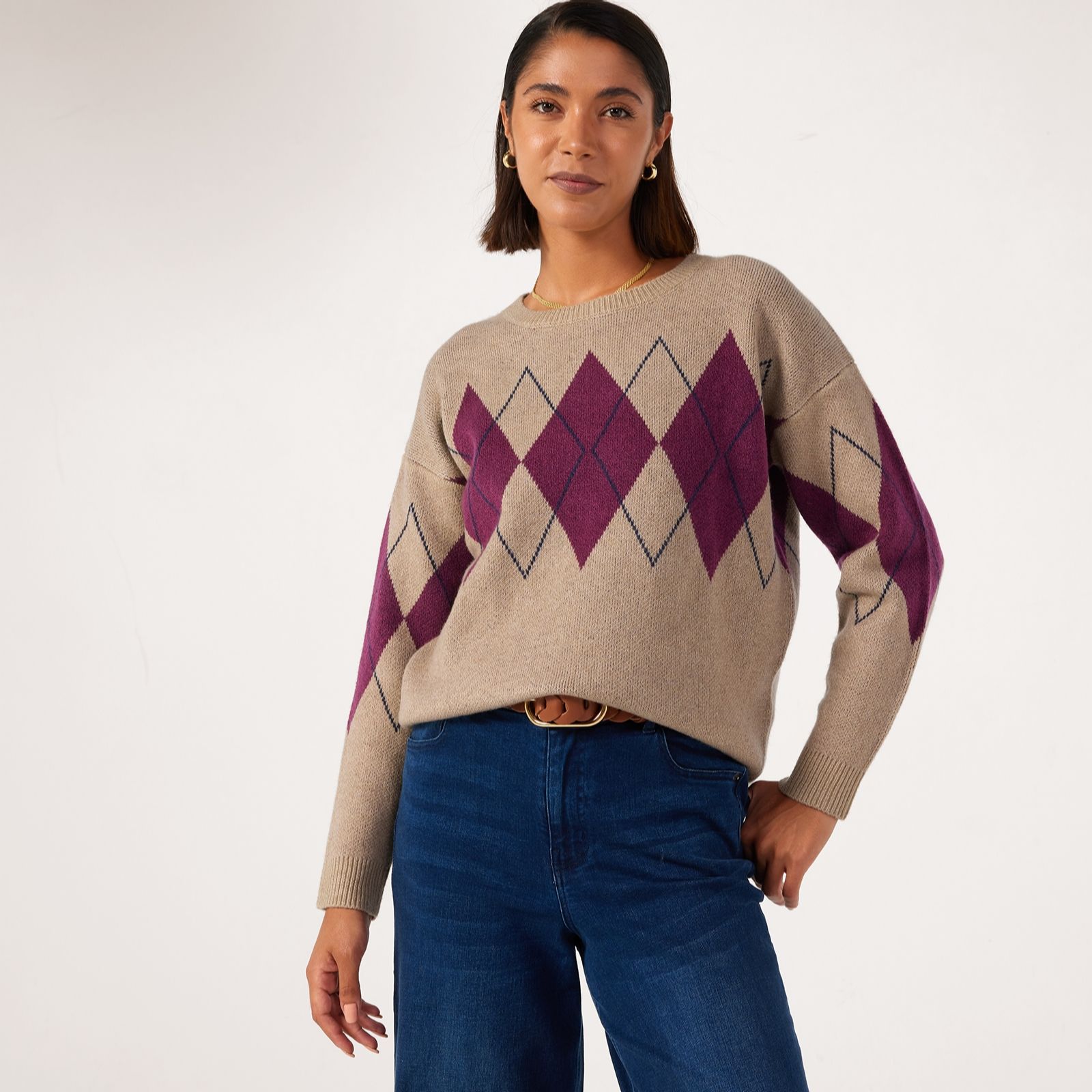 Ben de Lisi Argyle Knitted Jumper