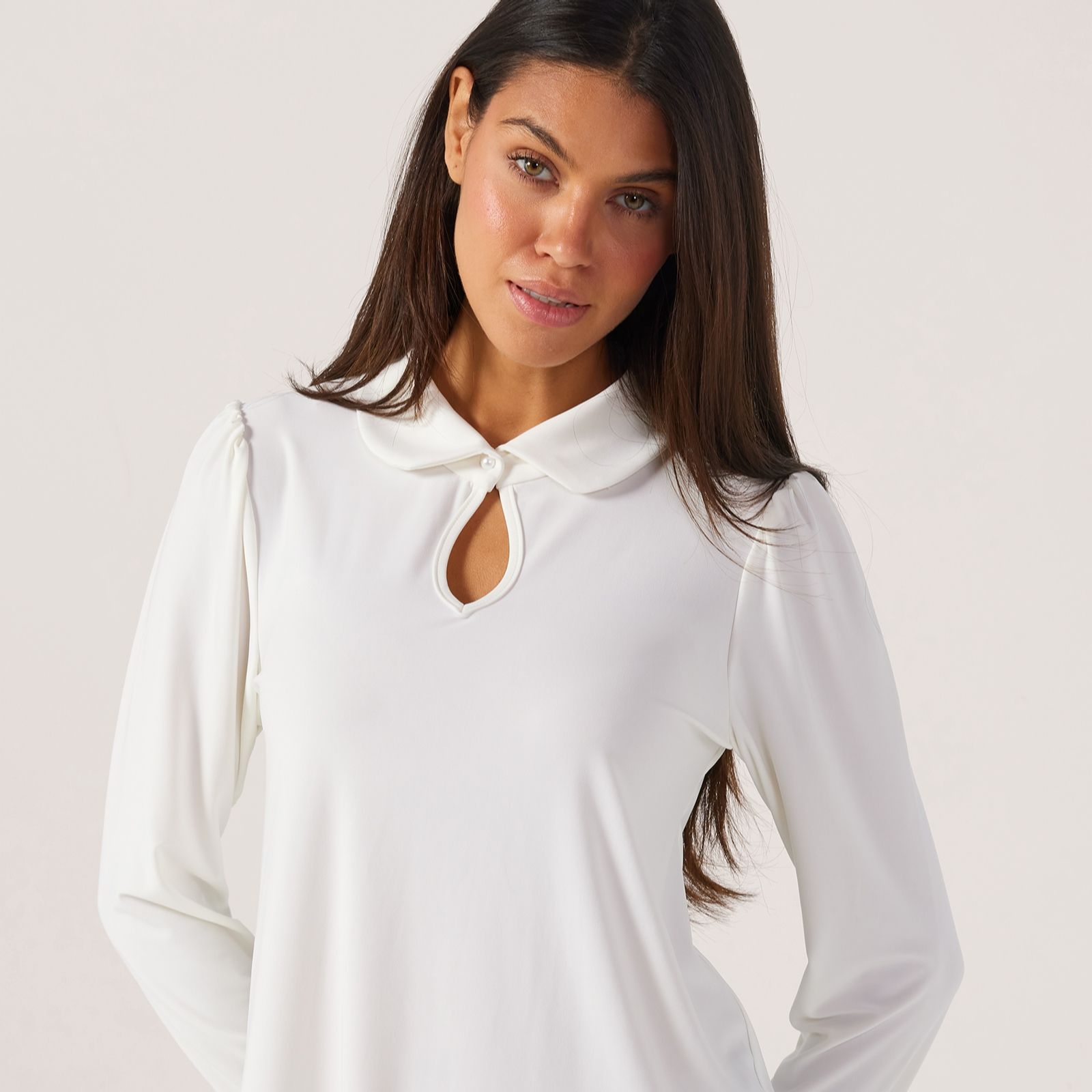 Kim & Co Deluxe Brazil Jersey Peter Pan Collar Top