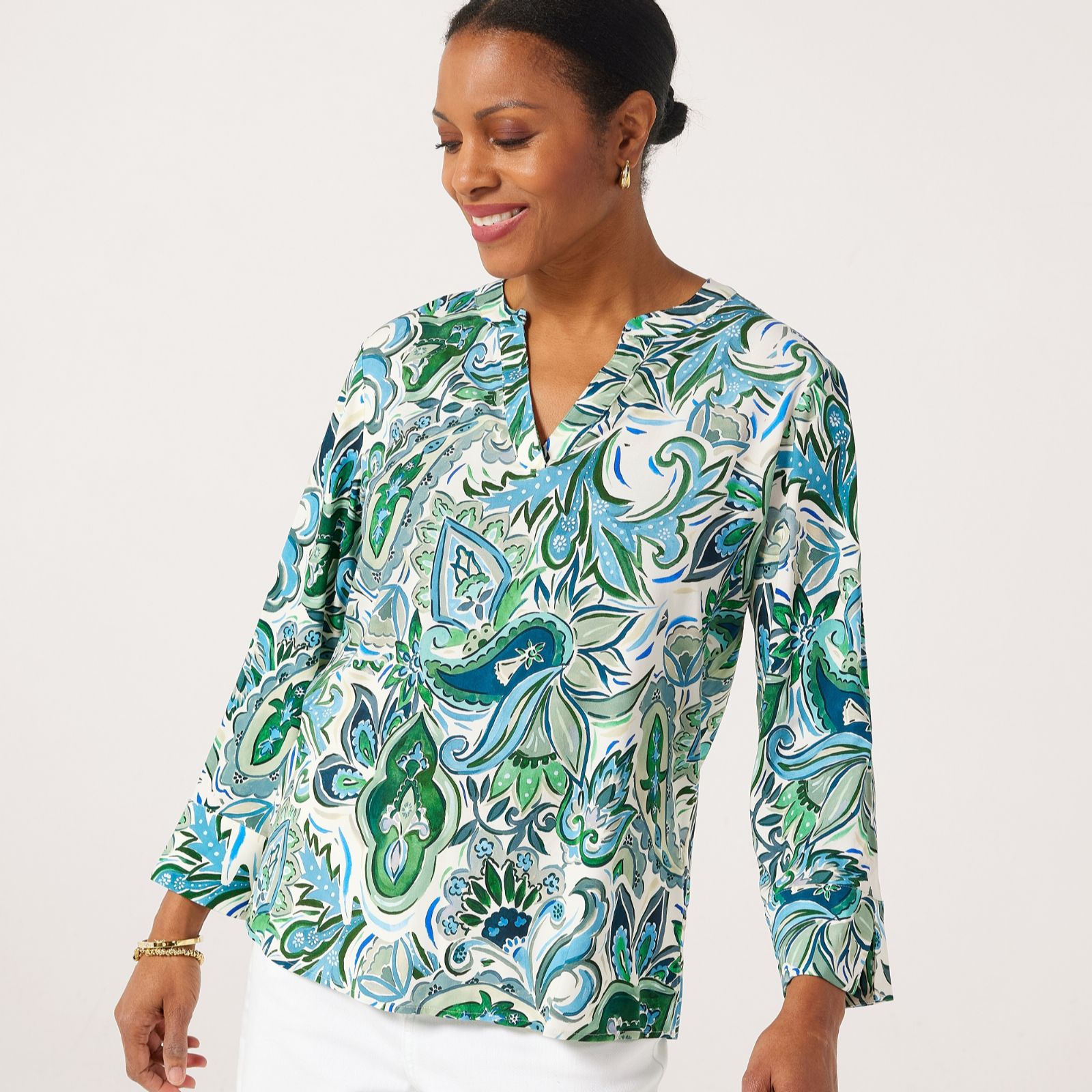 Ruth Langsford Nehru Collar 3/4 Sleeve Blouse