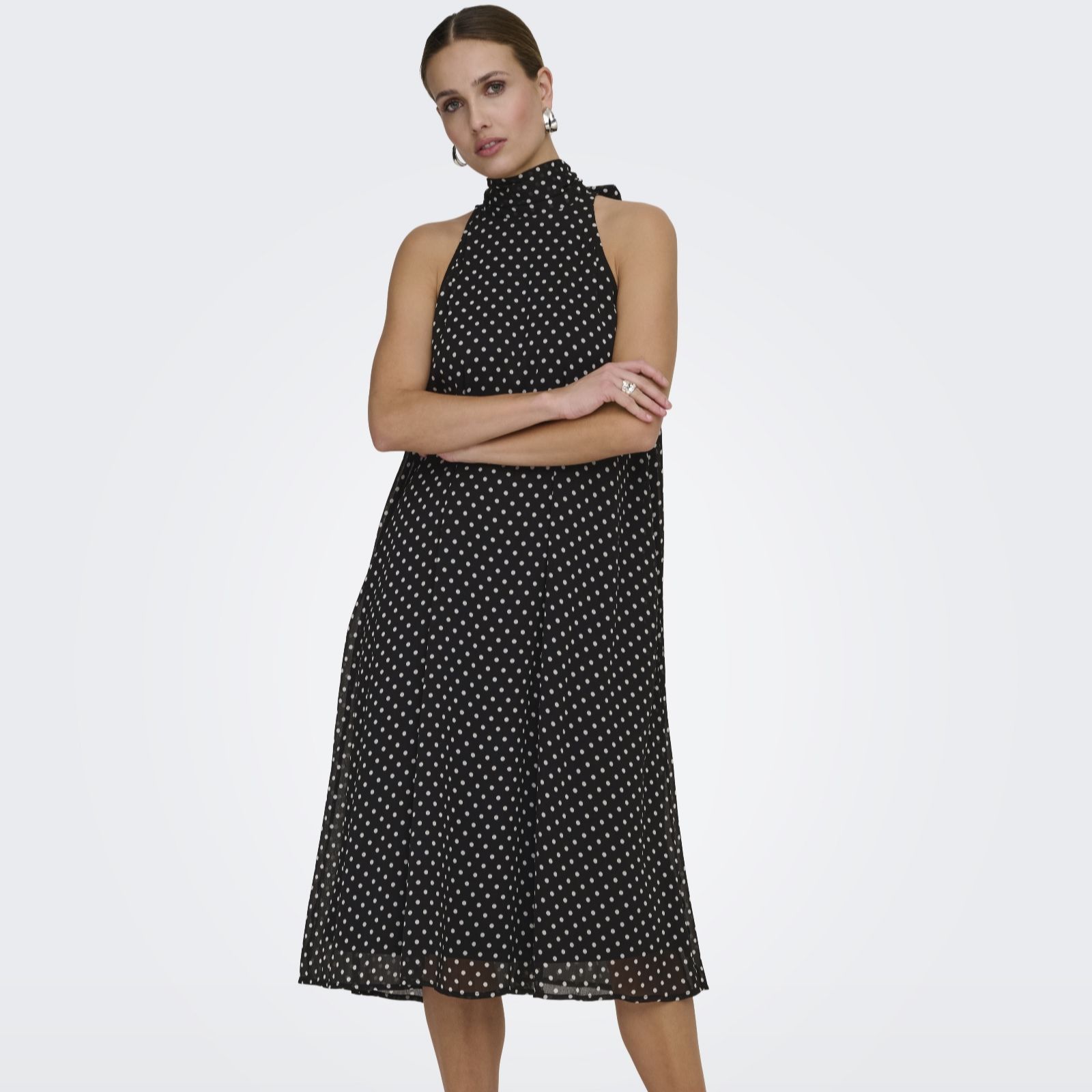 JDY Polka Halterneck Midi Dress