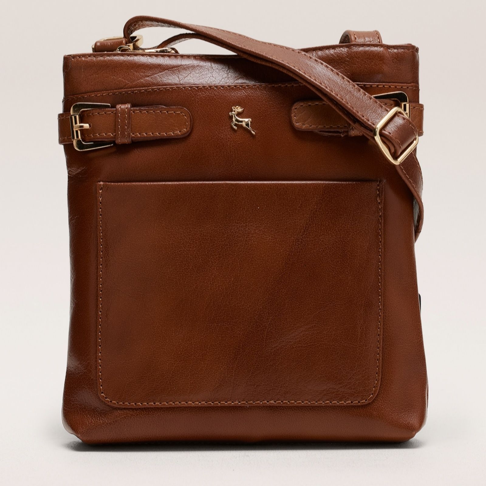 Outlet Ashwood Leather Cross-Body Bag with Front Pocket