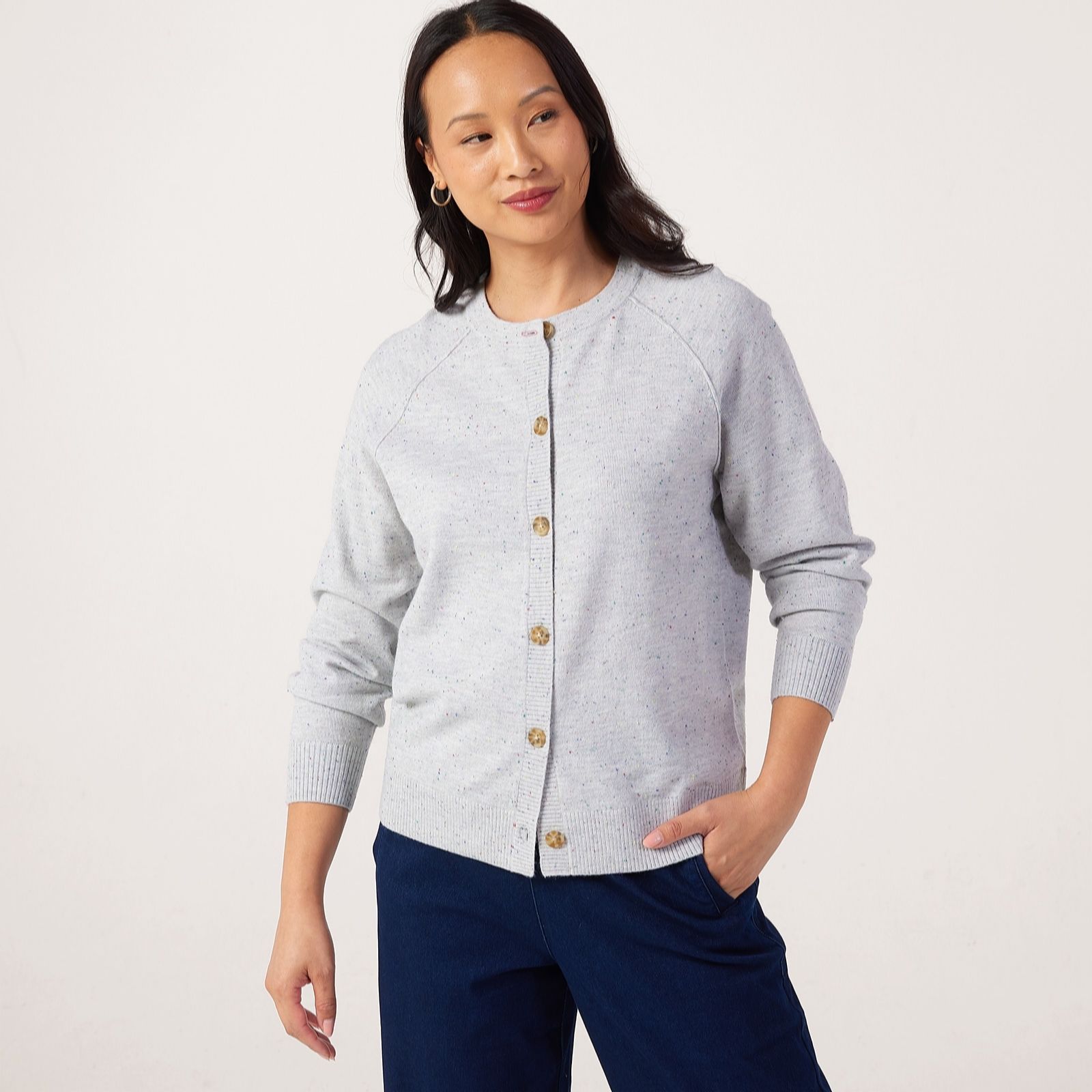 Denim & Co. Nep Yarn Cardigan