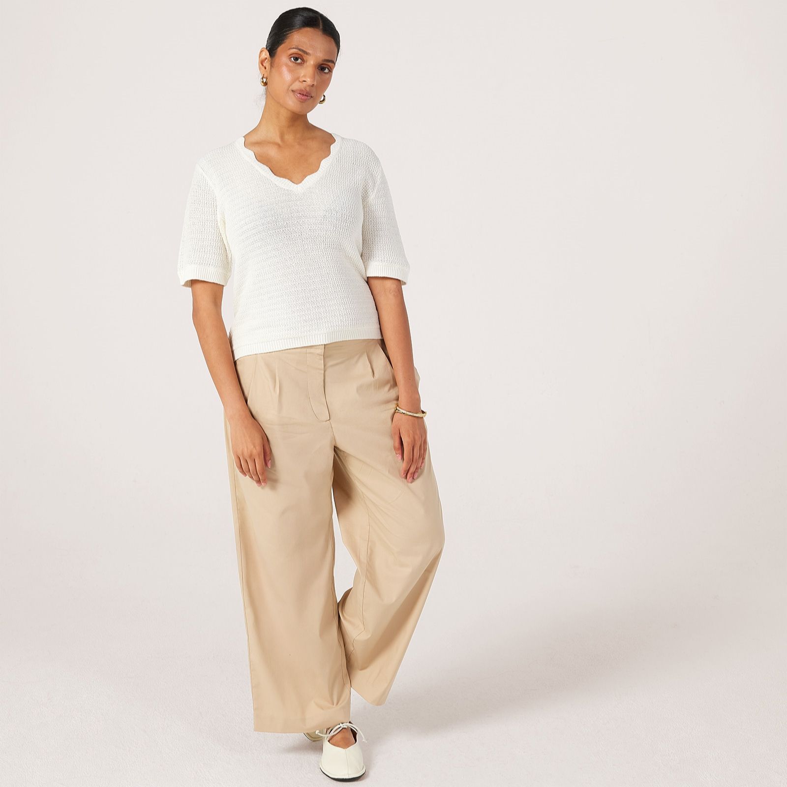 Masai Copenhagen Paritha Cotton Poplin Stretch Cropped Trouser