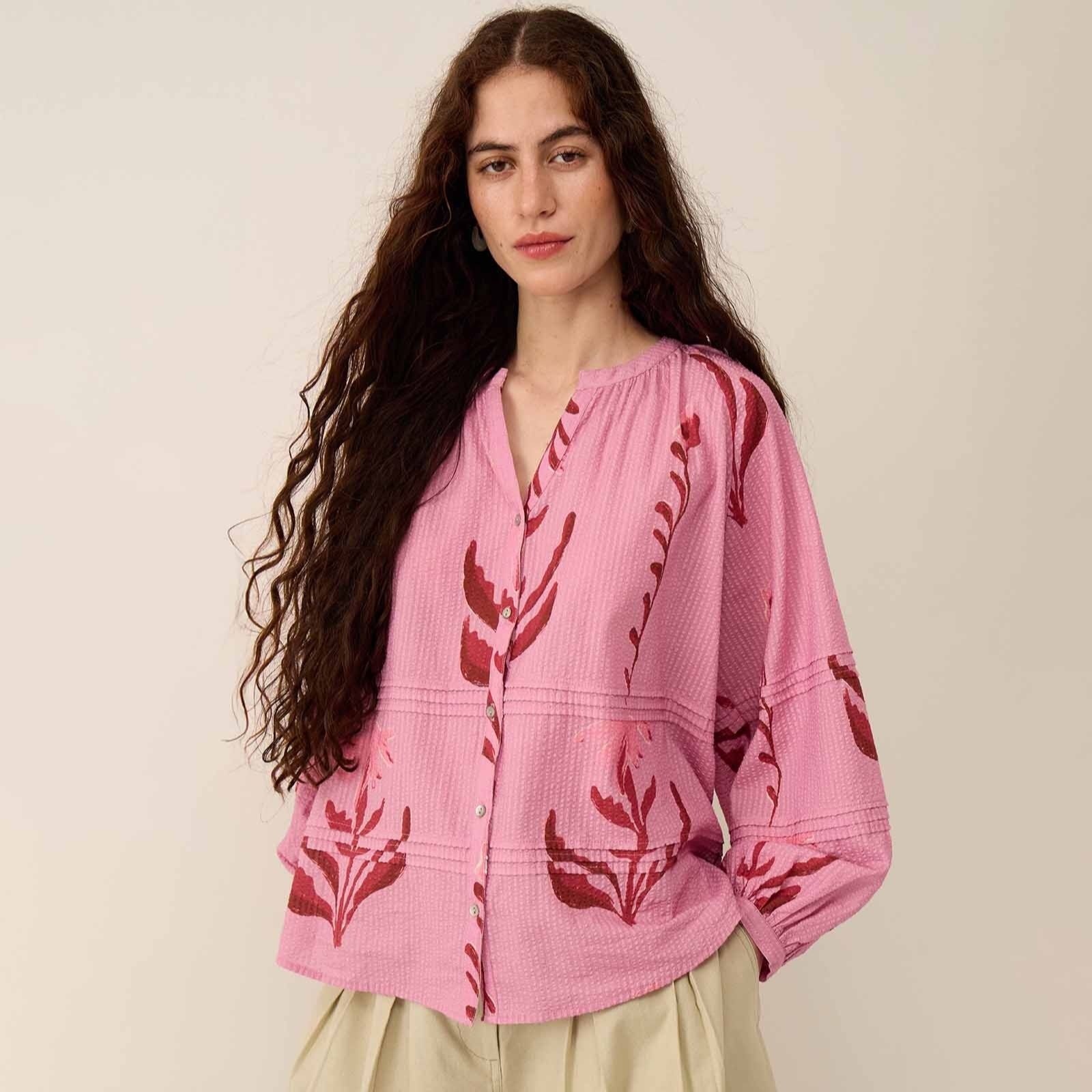 East Maisie Botanical Print Cotton Top