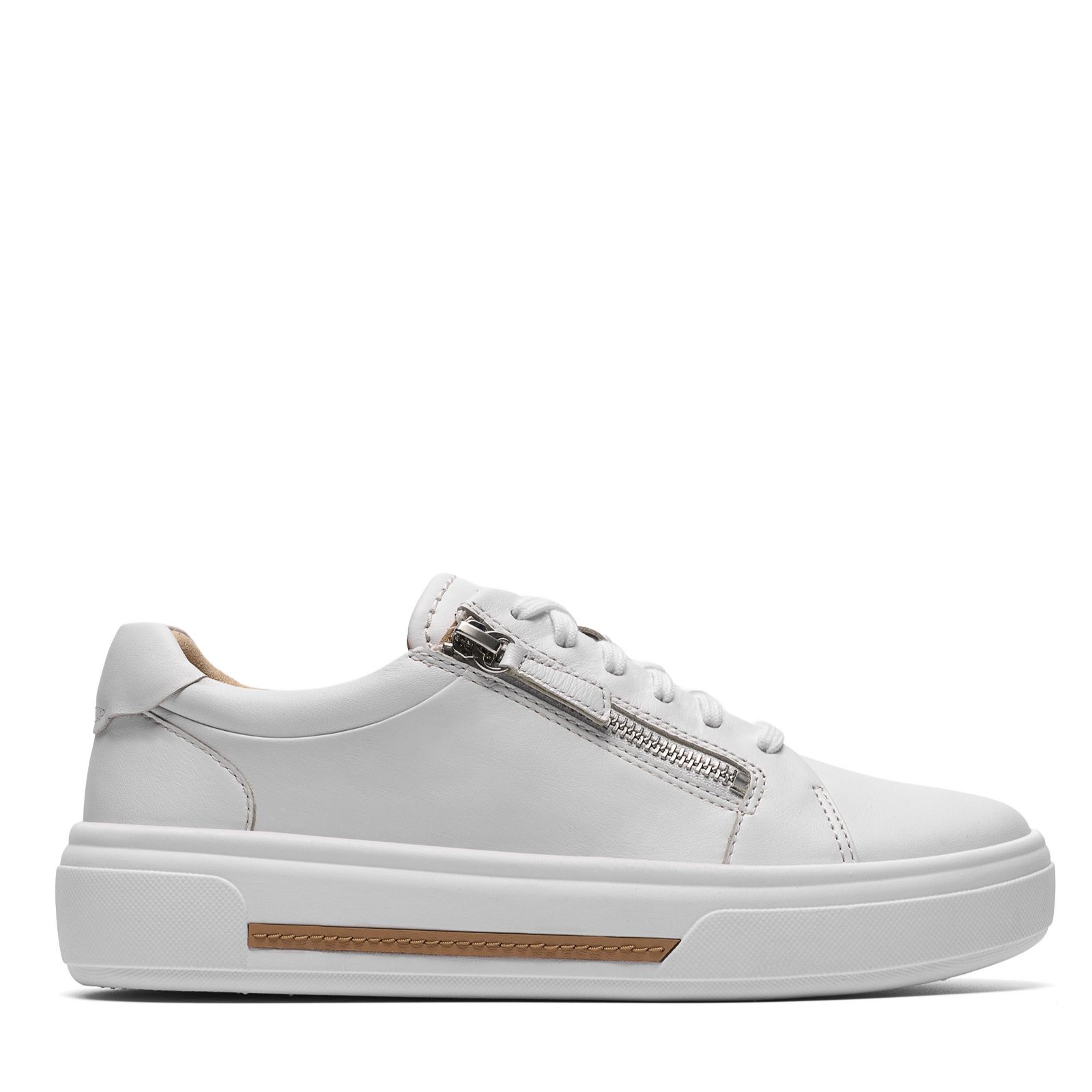 Outlet Clarks Wide Fit Hollyrose Zip Trainers