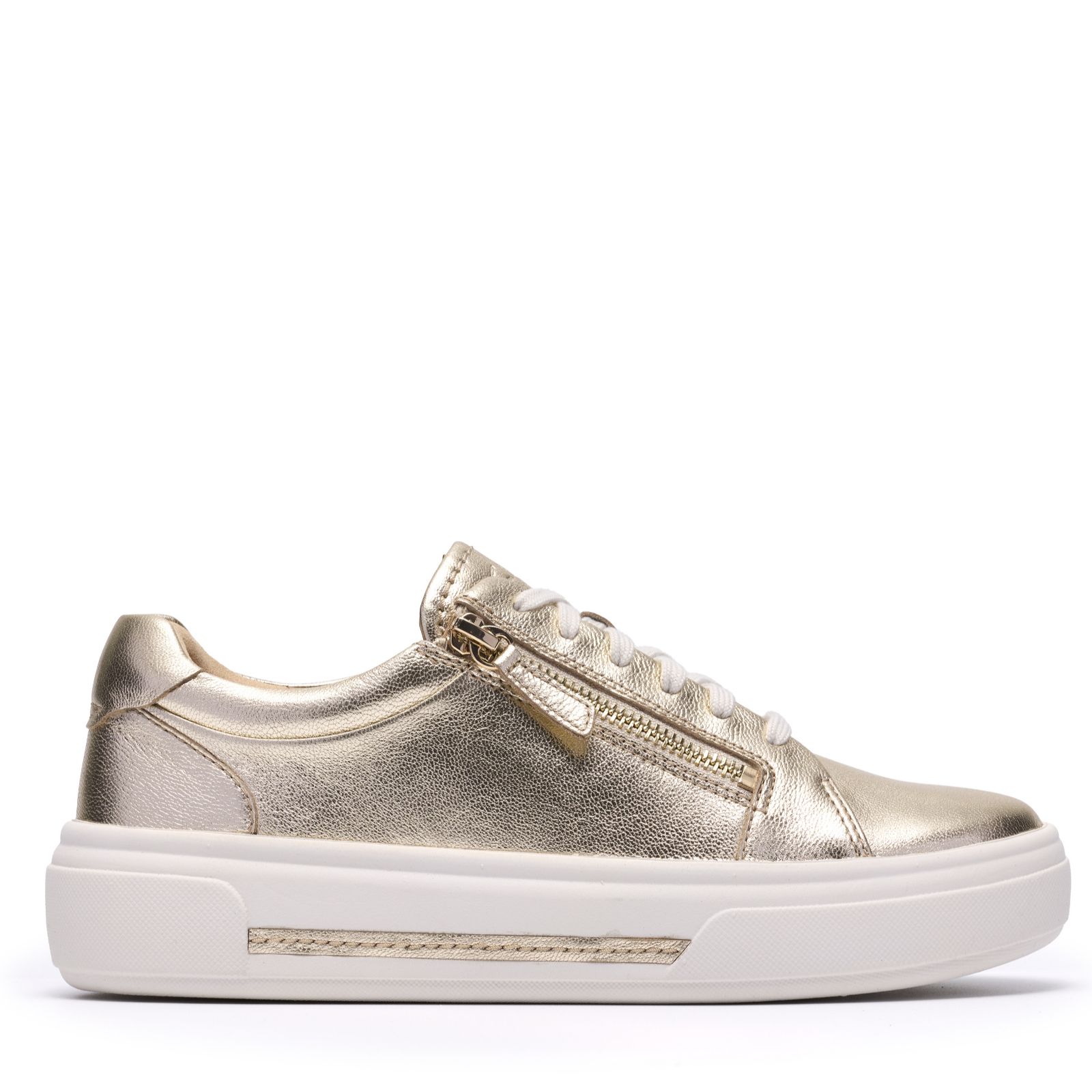 Outlet Clarks Wide Fit Hollyrose Zip Trainers
