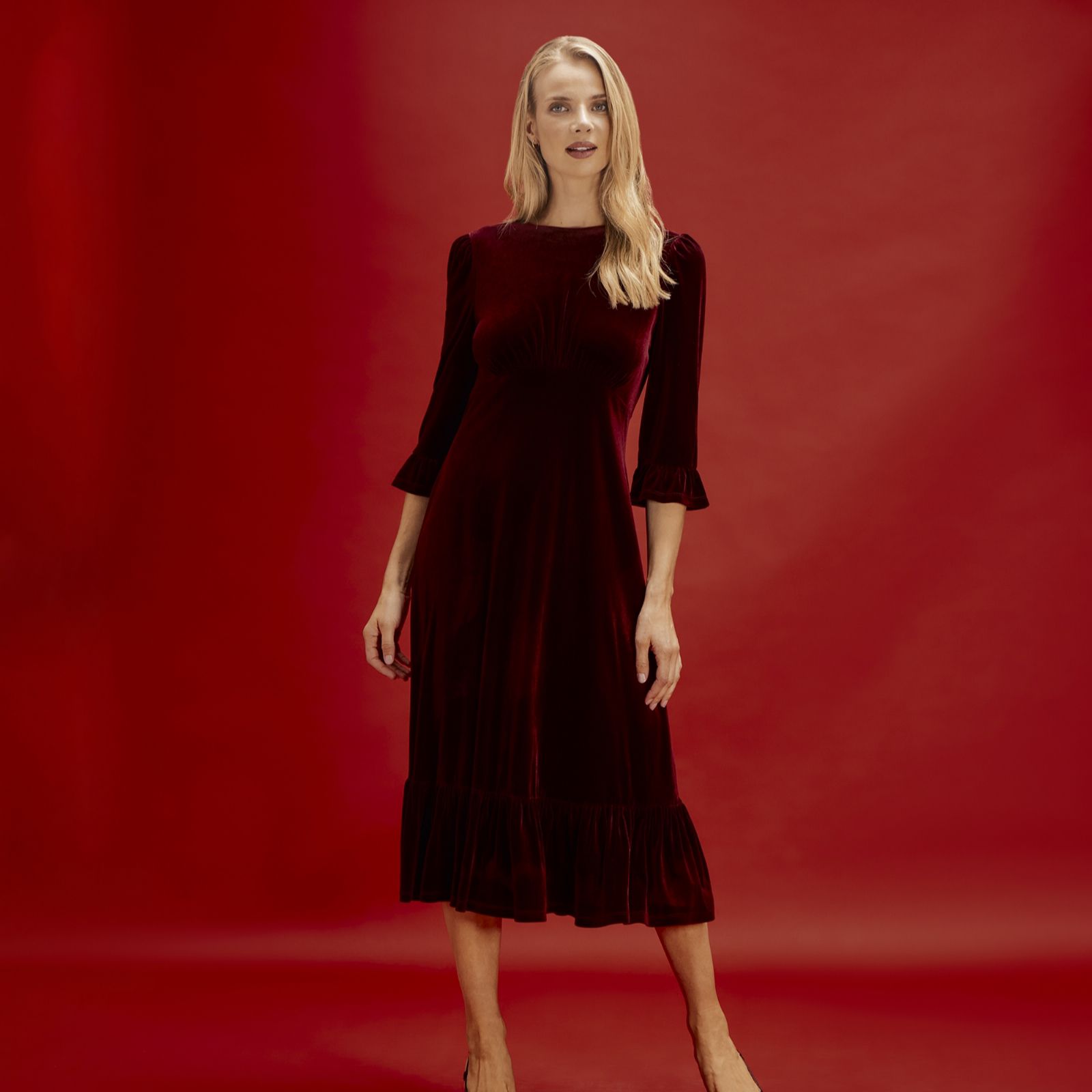 Finery London Scarlett Velvet Dress Standard