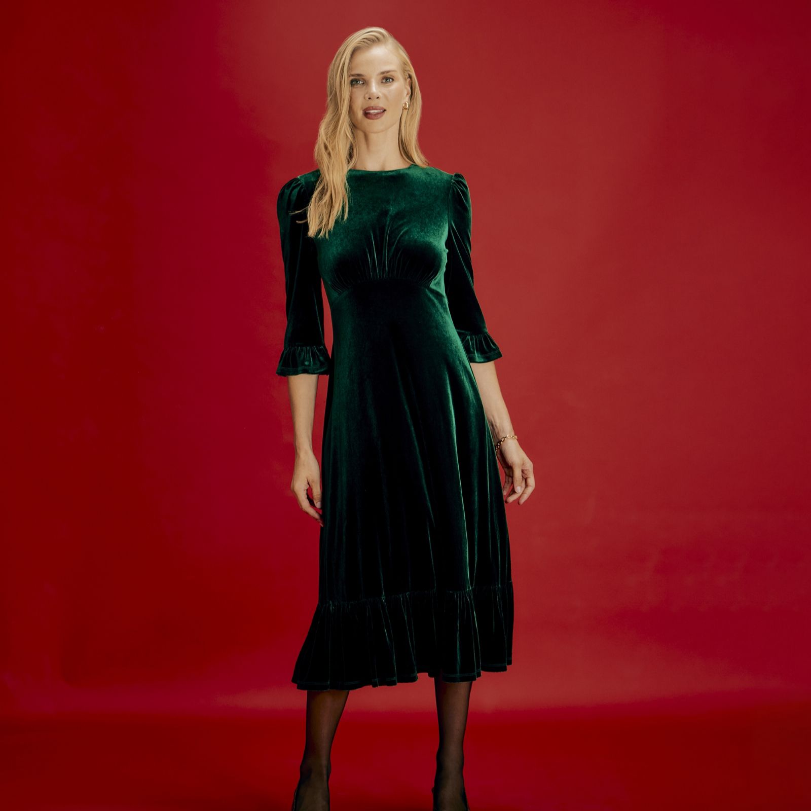 Finery London Scarlett Velvet Dress Standard