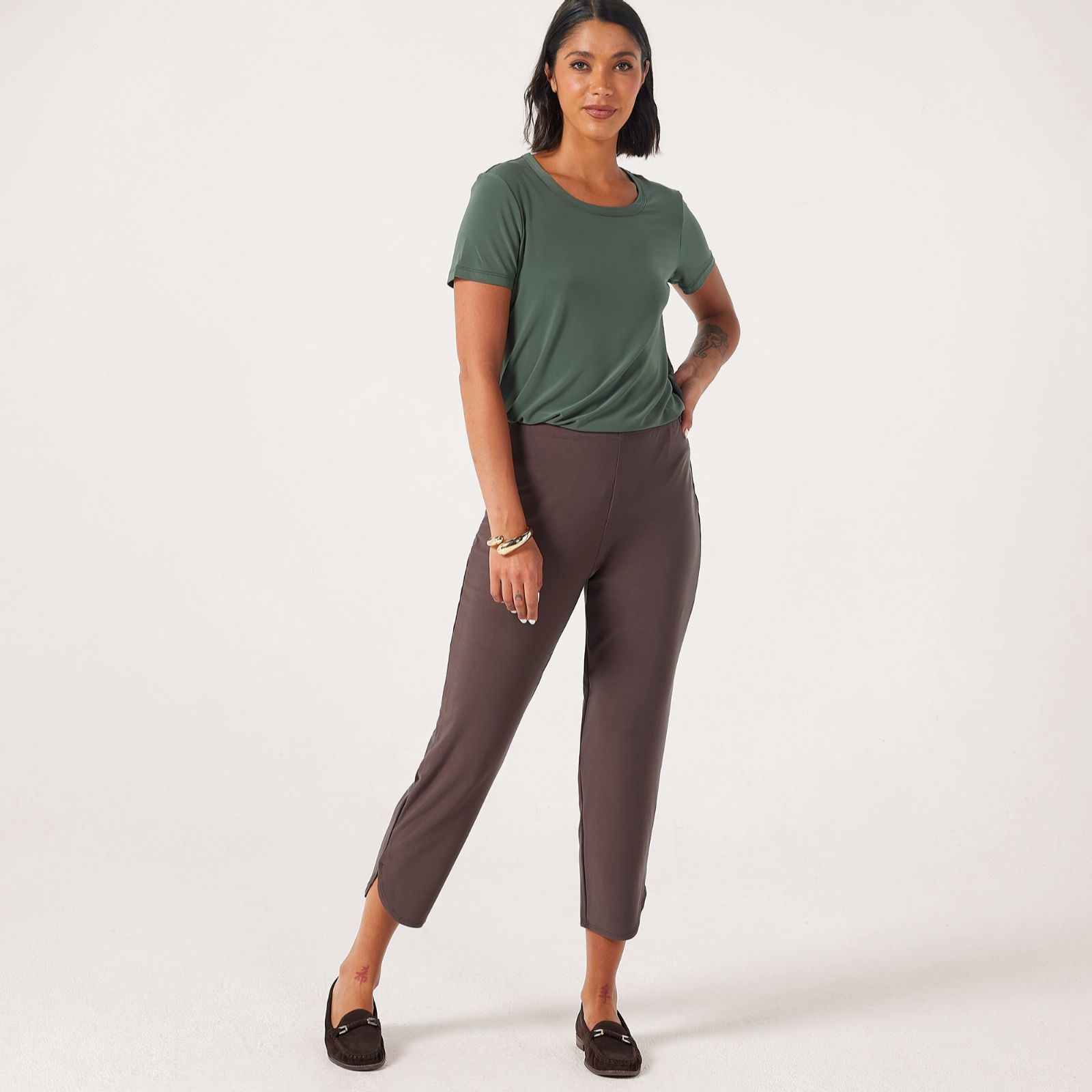 Kim & Co Brazil Jersey Crop Tulip Hem Trousers