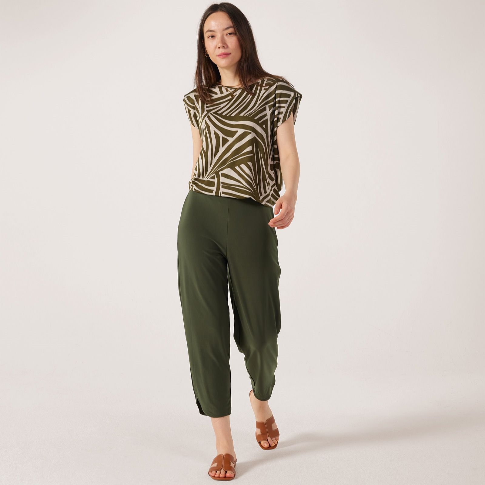Kim & Co Brazil Jersey Crop Tulip Hem Trousers