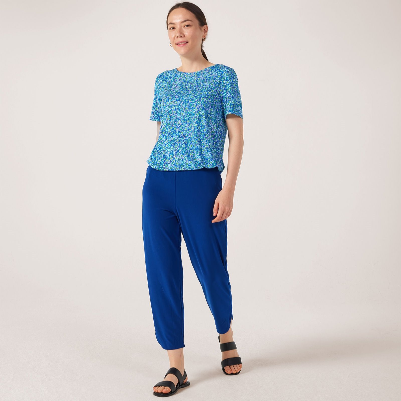 Kim & Co Brazil Jersey Crop Tulip Hem Trousers