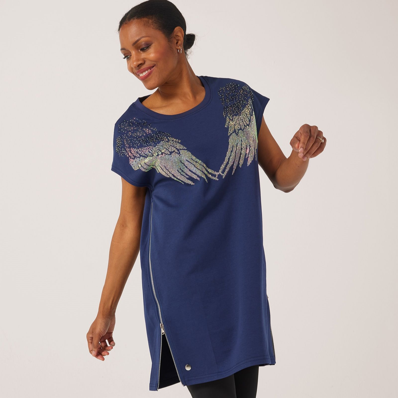 Malissa J Angel Wing Stud And Zips Detail Tunic