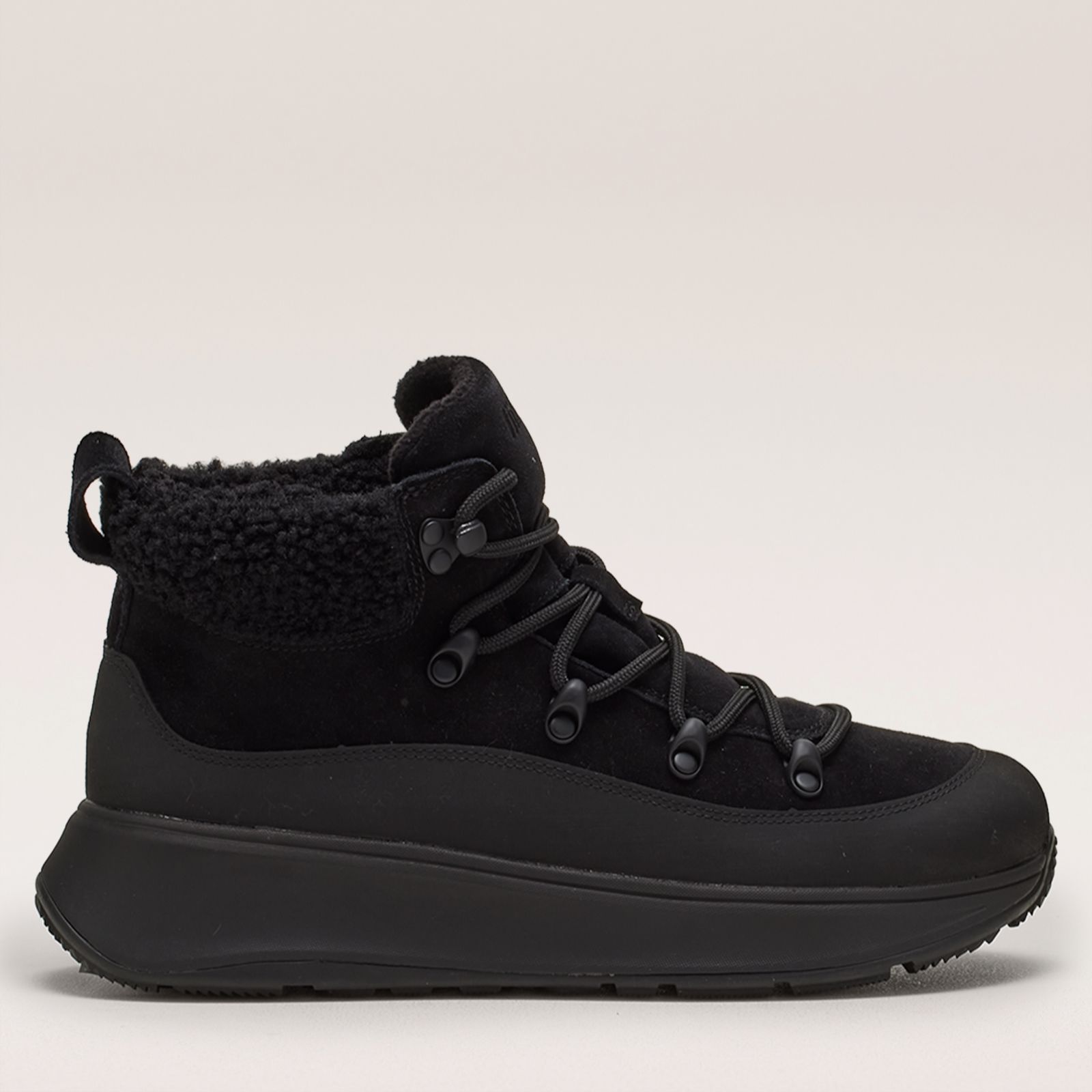 FitFlop F-Mode Teddy-Collar Warm Suede Lace-Up Boots