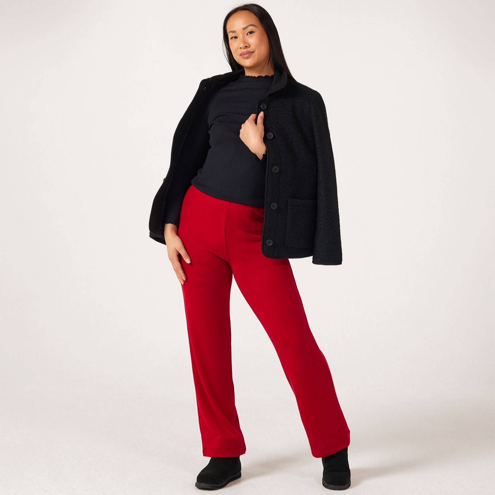 Kim & Co Soft Touch Cintia Straight Leg Petite Trousers
