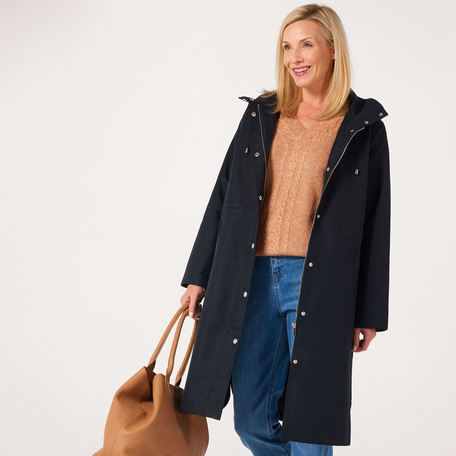 Ruth Langsford Hooded Funnel Neck Rain Coat